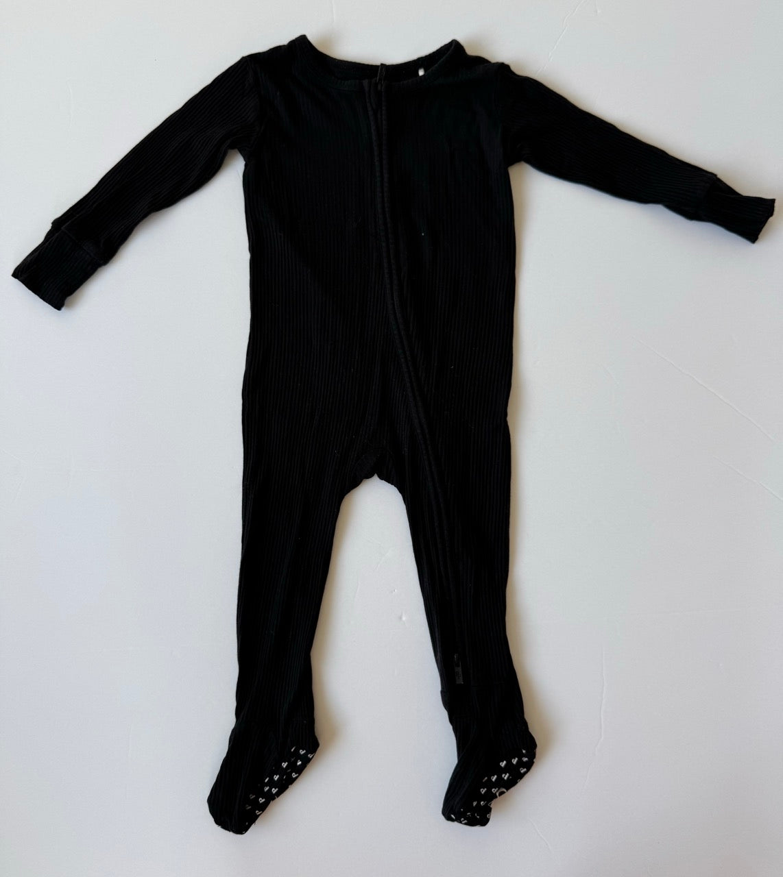 #190 REDUCED PoshPeanut 18-24 Bamboo Footie Black Sleeper