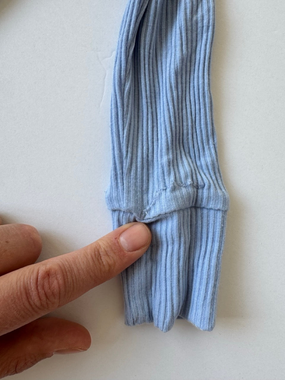 #190 REDUCED PoshPeanut 18-24 Bamboo Footie Skyblue Sleeper