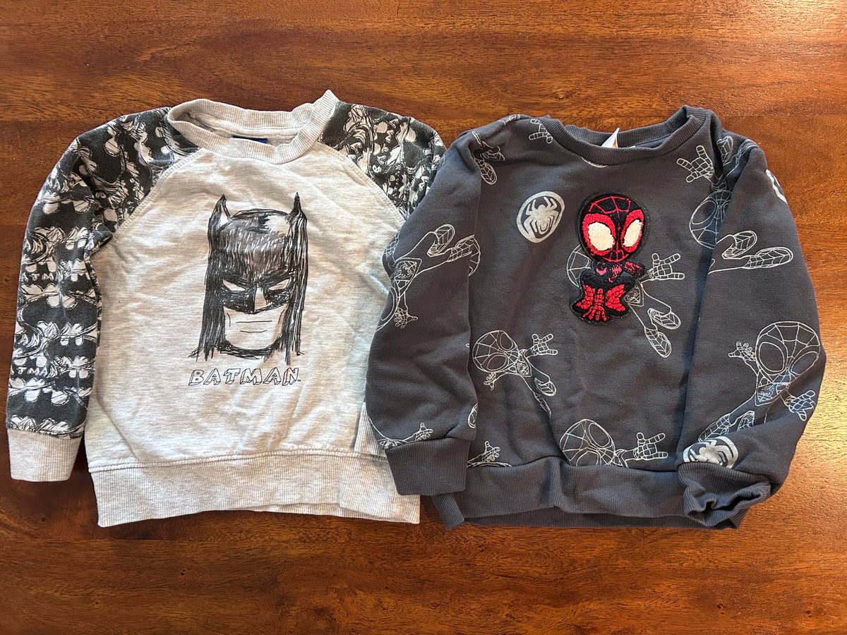 Seller #5 - Boys 4T Batman/Spidey Sweaters