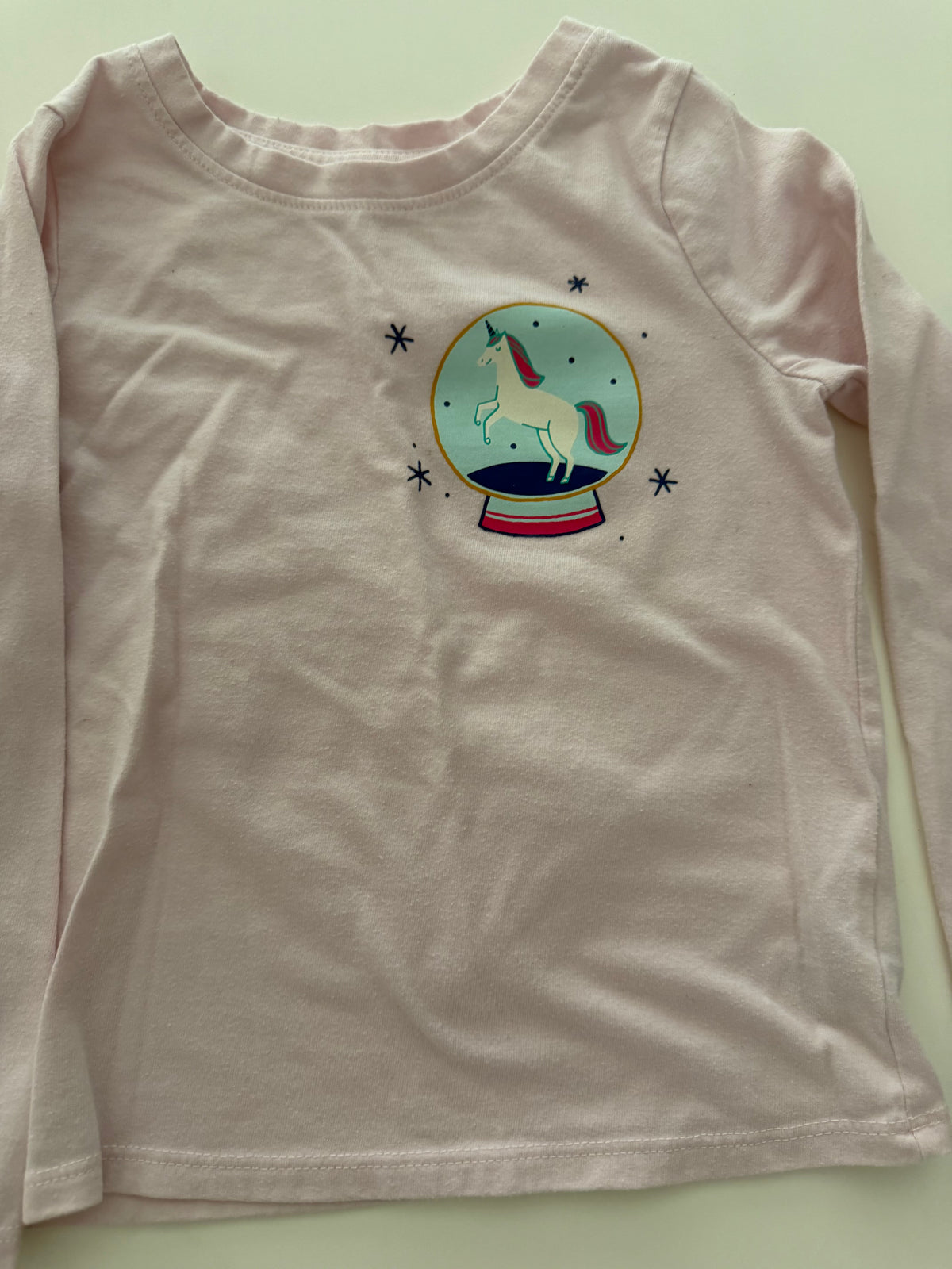 #117, Girls 4T, Cat & Jack pink unicorn & cat shirt bundle, GUC