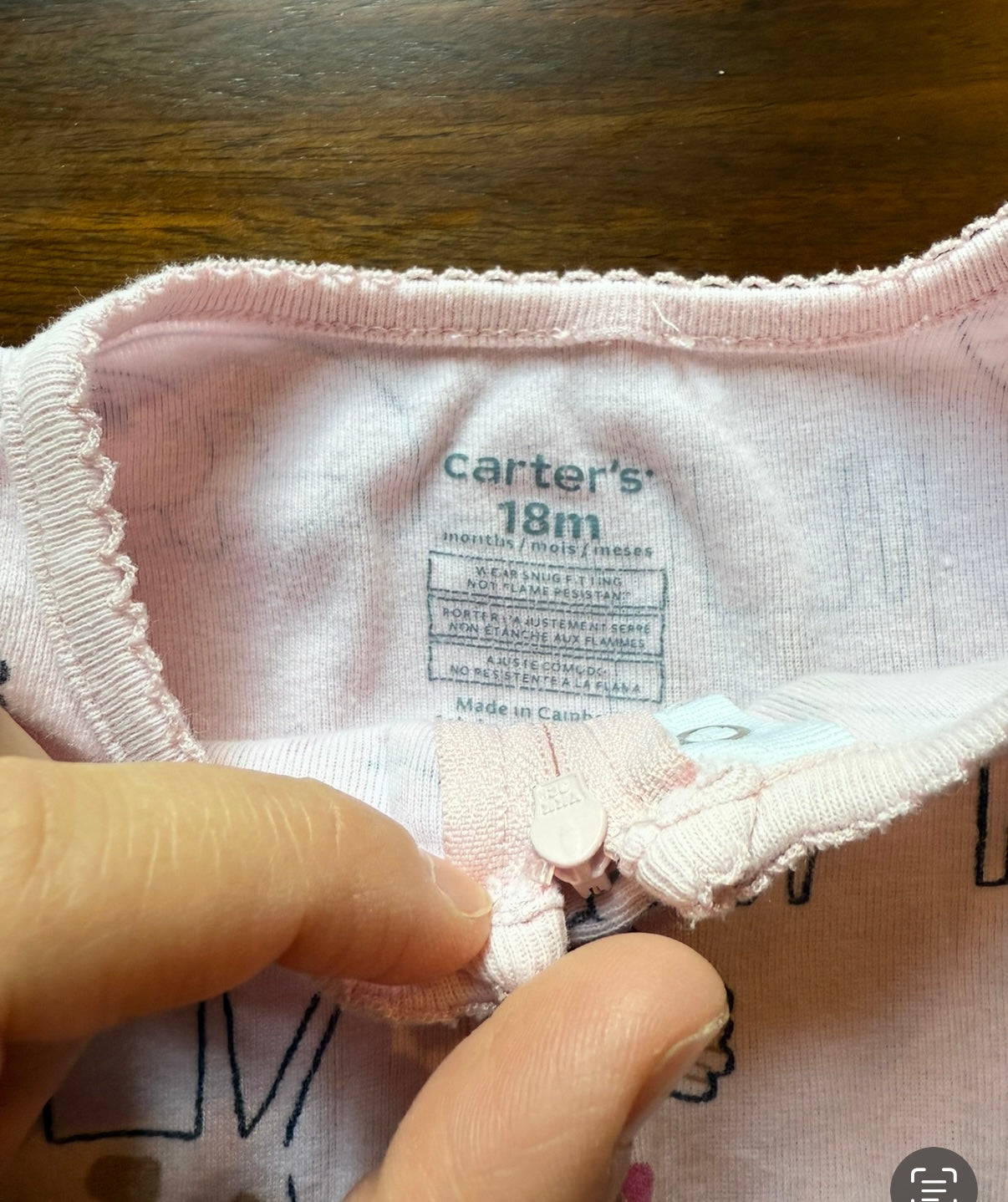 #51 Carter’s 18M Pink Zoo Animals Pajamas