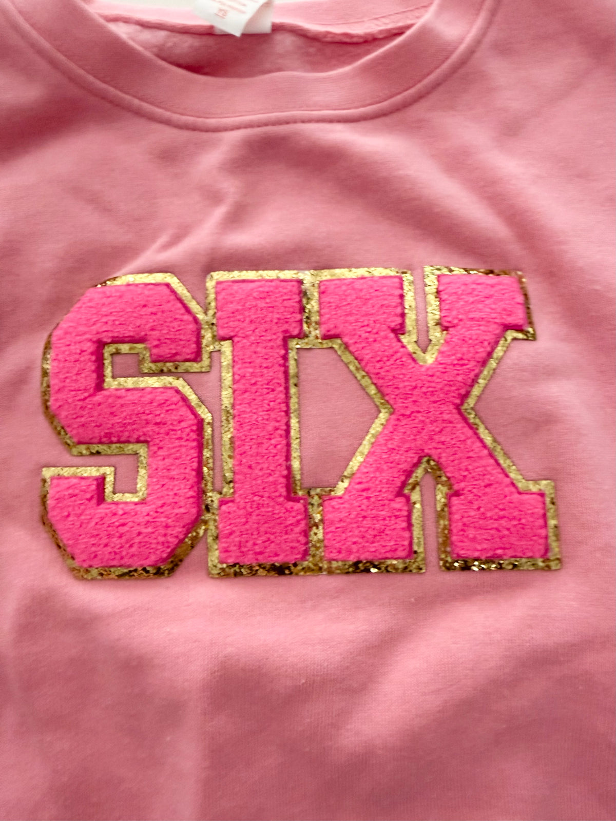 #117, Girls 6-8 / size YS, Etsy custom ‘SIX’ sweatshirt, VGUC