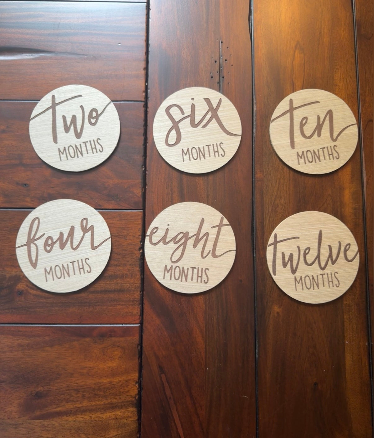 #51 Two Sided Wooden Monthly Milestone Markers for Baby Photos
