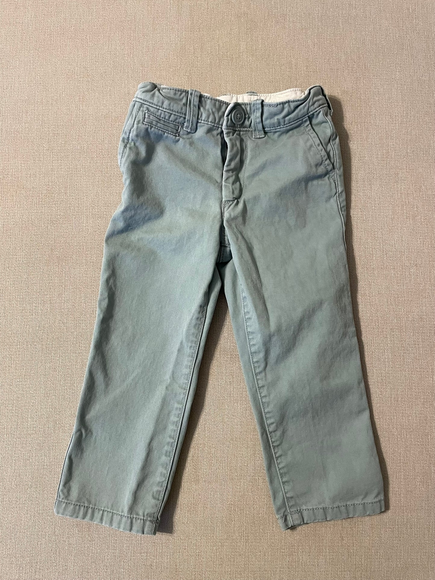 Seller # 12 | Boys Baby Gap Pale Sage Green Chino Pants with Adjustable Waist | Size 3 Years
