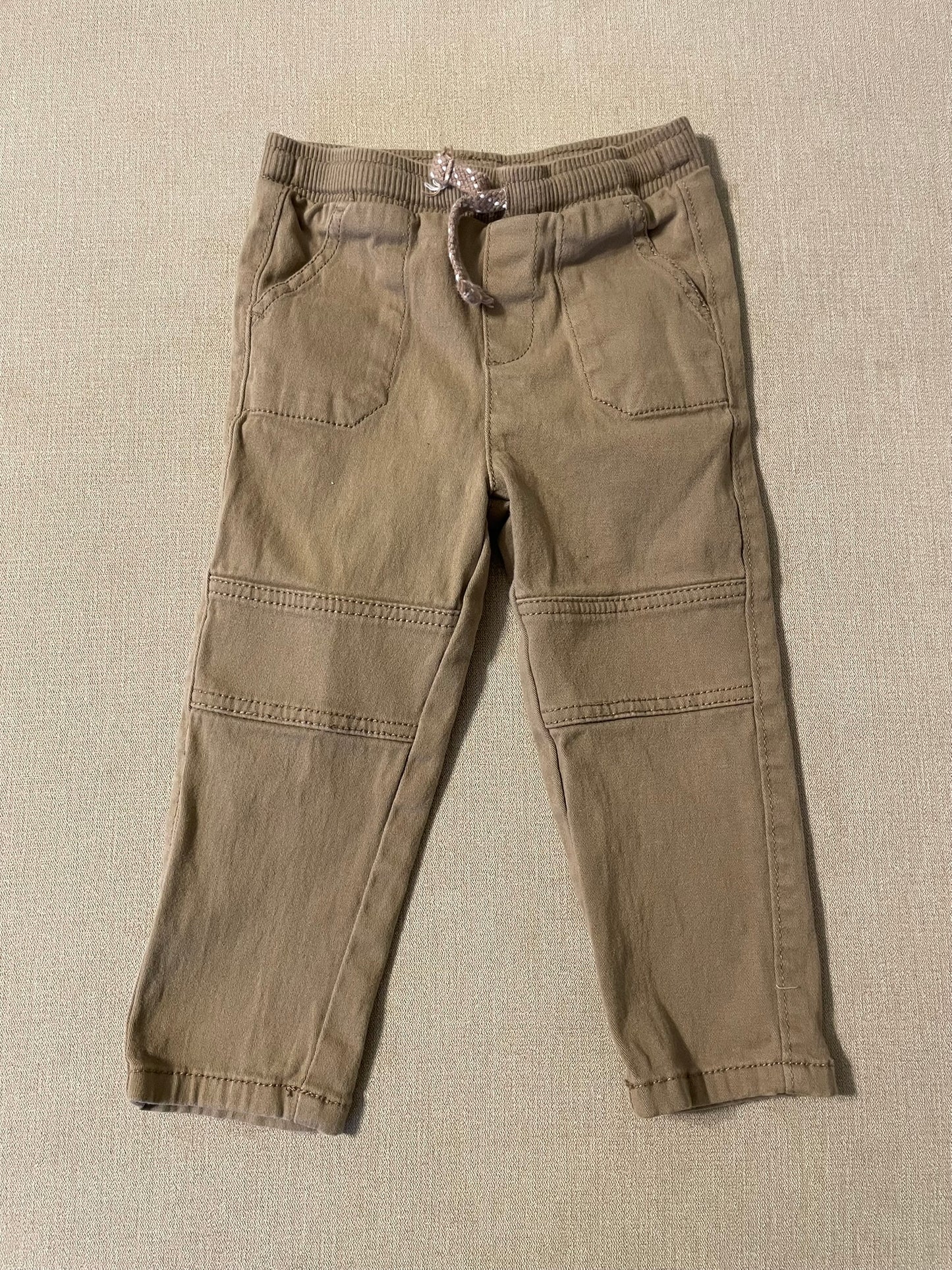 Seller #12 | Boys | Jumping Beans Khaki Pants with Reinforced Knee and Functional Draw String | Size 24 Months