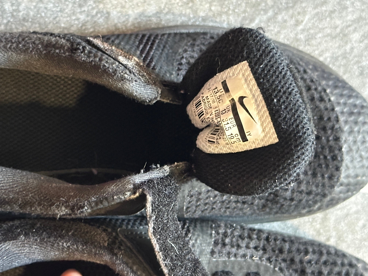 #186 Nike Black Sneakers - size 13.5C - VGUC