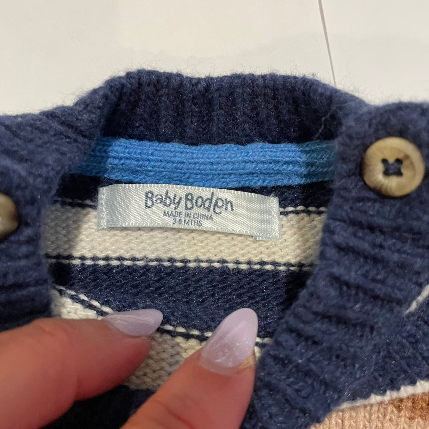 #126 Boys Baby Boden 3-6m (3M) Bear Sweater EUC