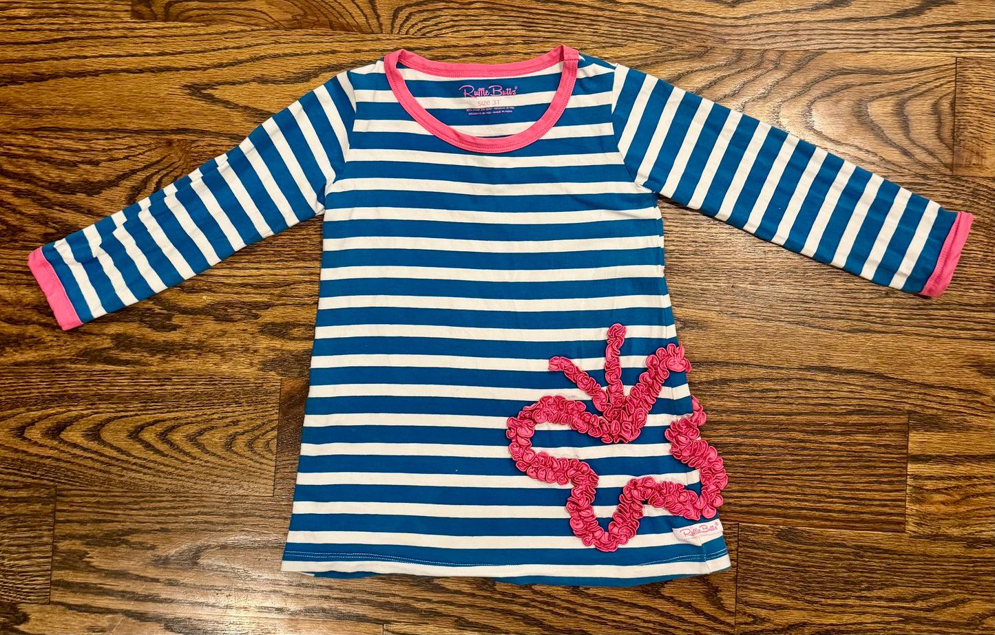 Seller #172 REDUCED Ruffle Butts Girls Butterfly Stripe Dress/tunic Size 3T