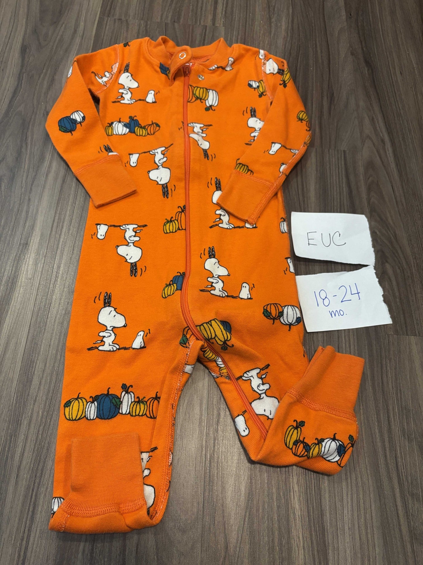 #138 - 18-24 Mo - EUC Hanna Andersson - Halloween Snoopy Zippy - PU 45236