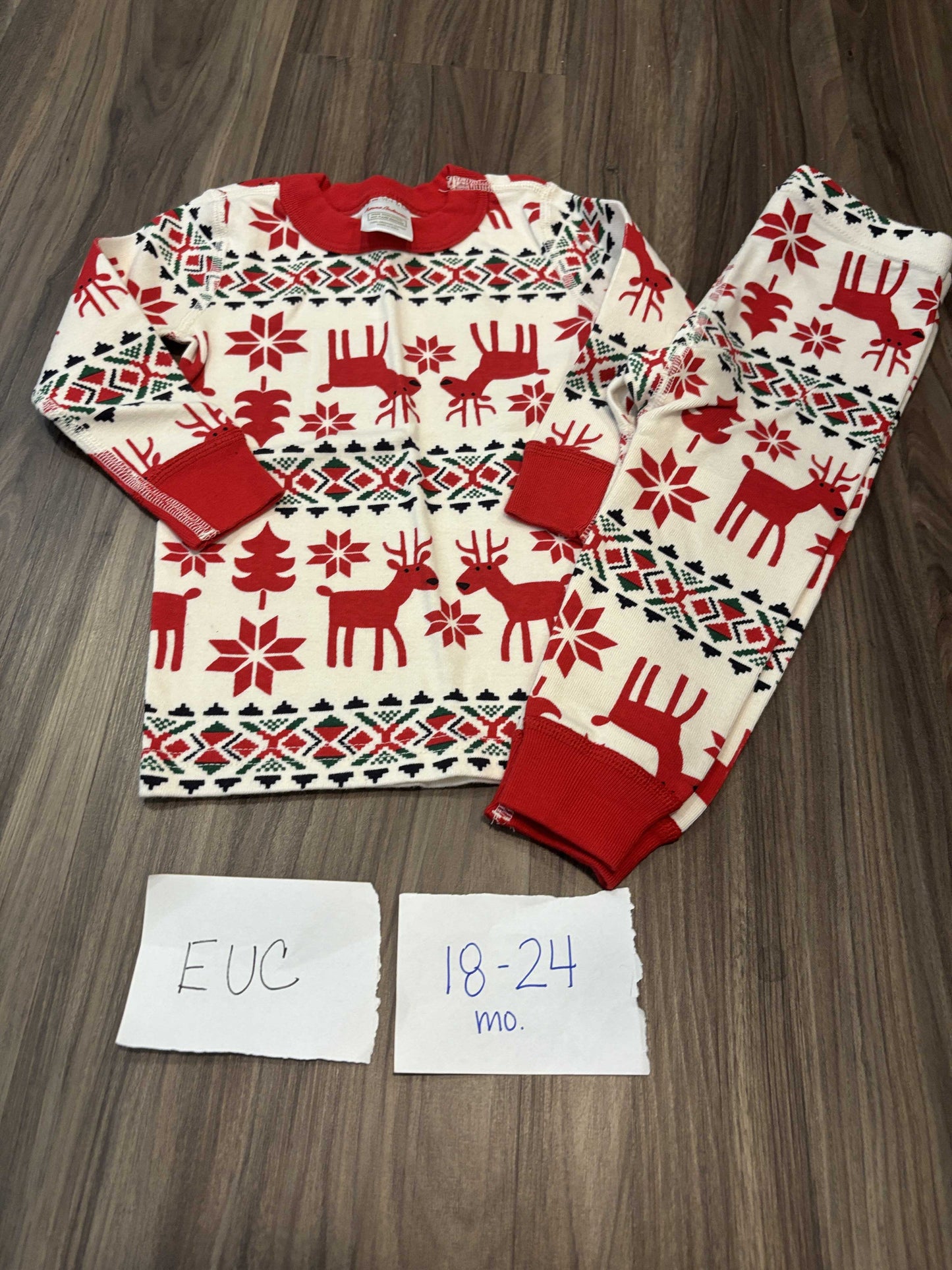 #138 - 18-24 Mo - EUC Hanna Andersson - Christmas Pattern PJs - PU 45236
