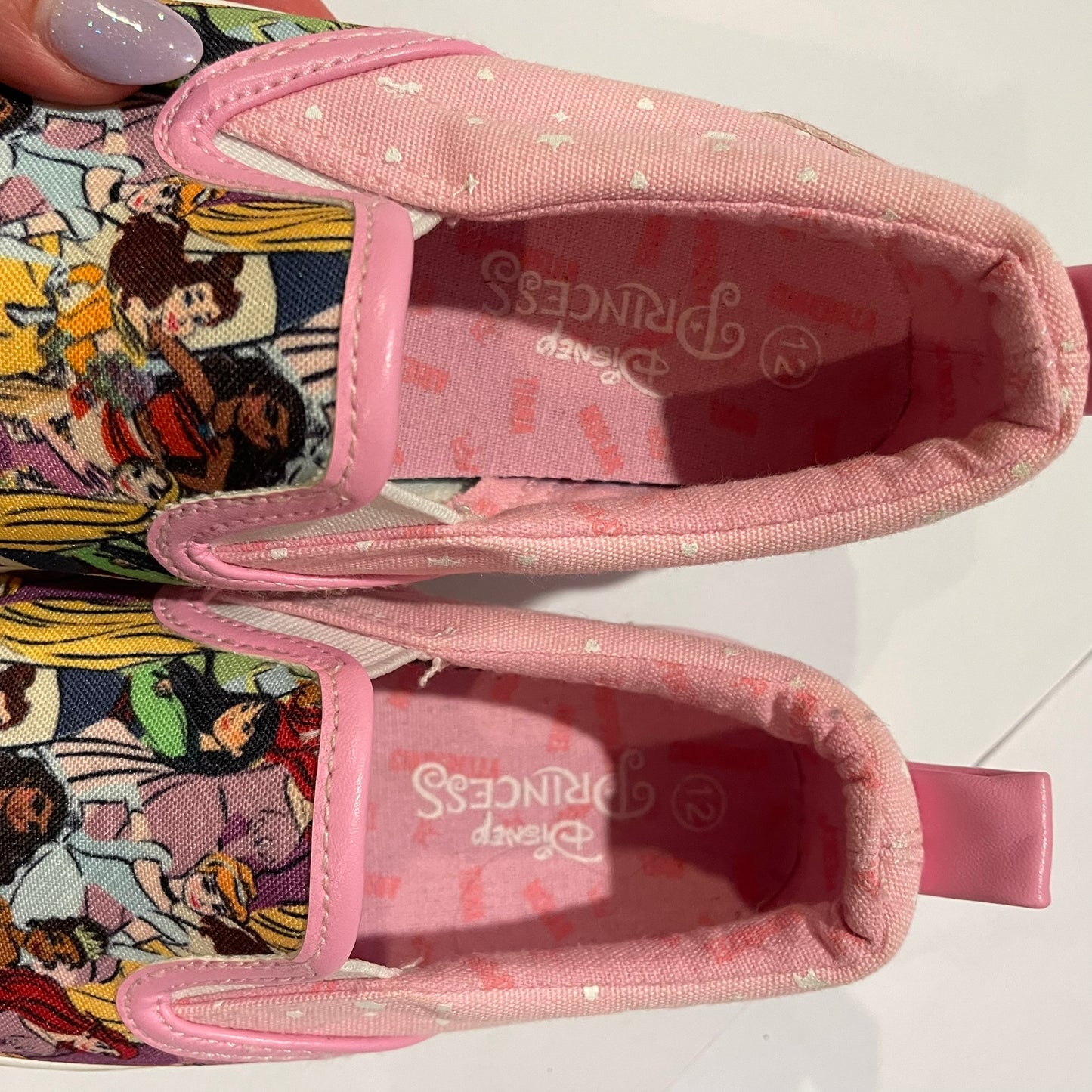 #126 Girls Disney Princess Slip On Shoes sz 12 NEW without tag