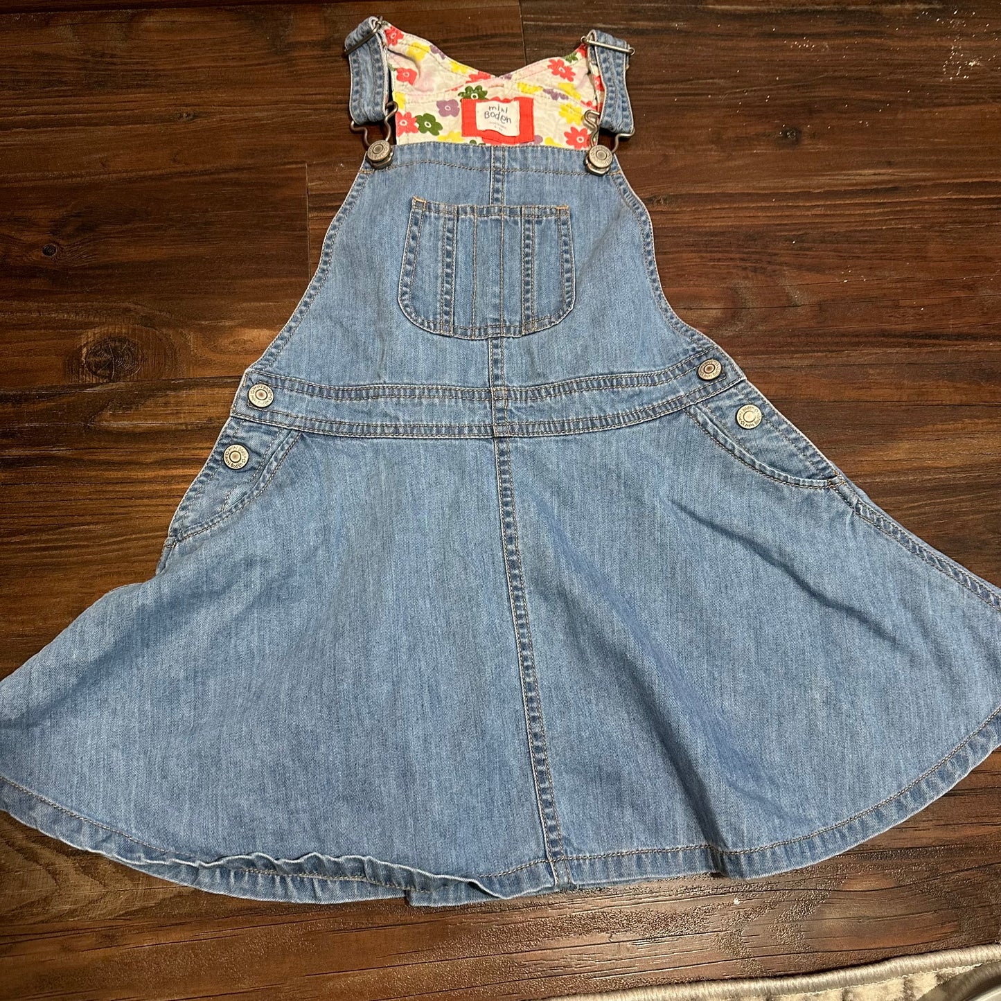 #162 Mini Boden Denim Jumper Size 5-6