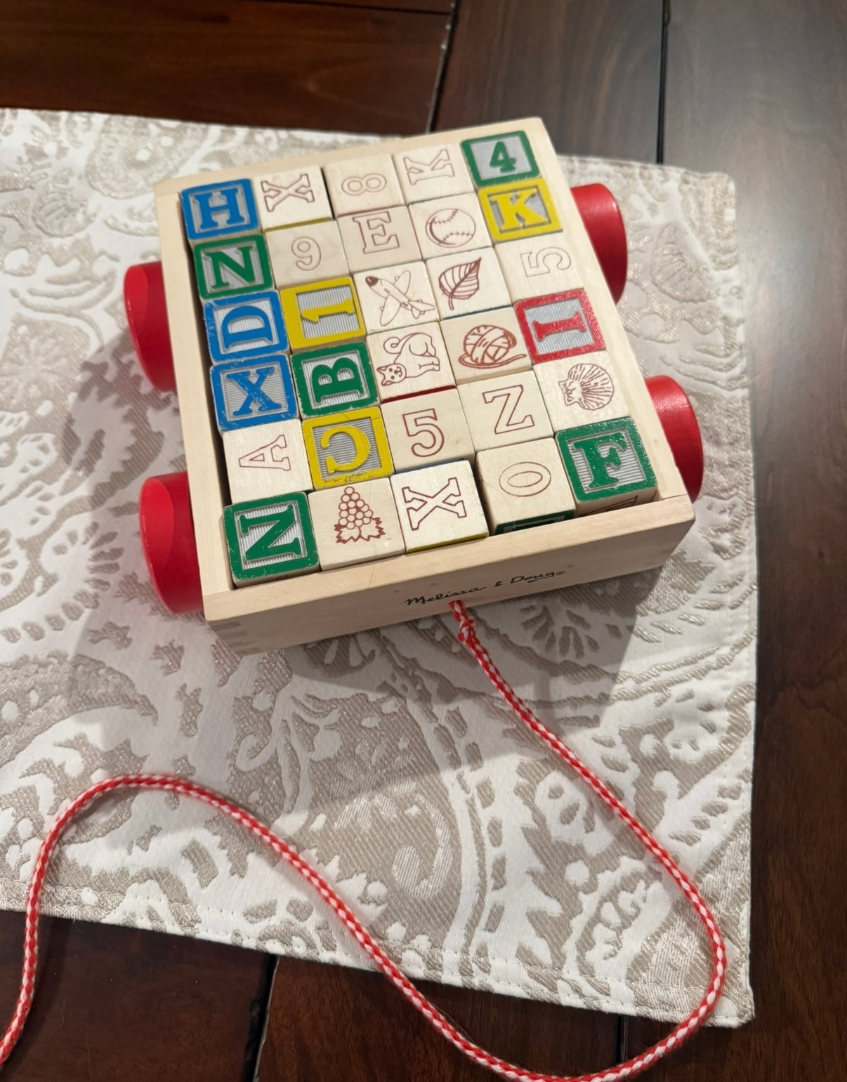 #51 Melissa and Doug ABC Wooden Block Cart