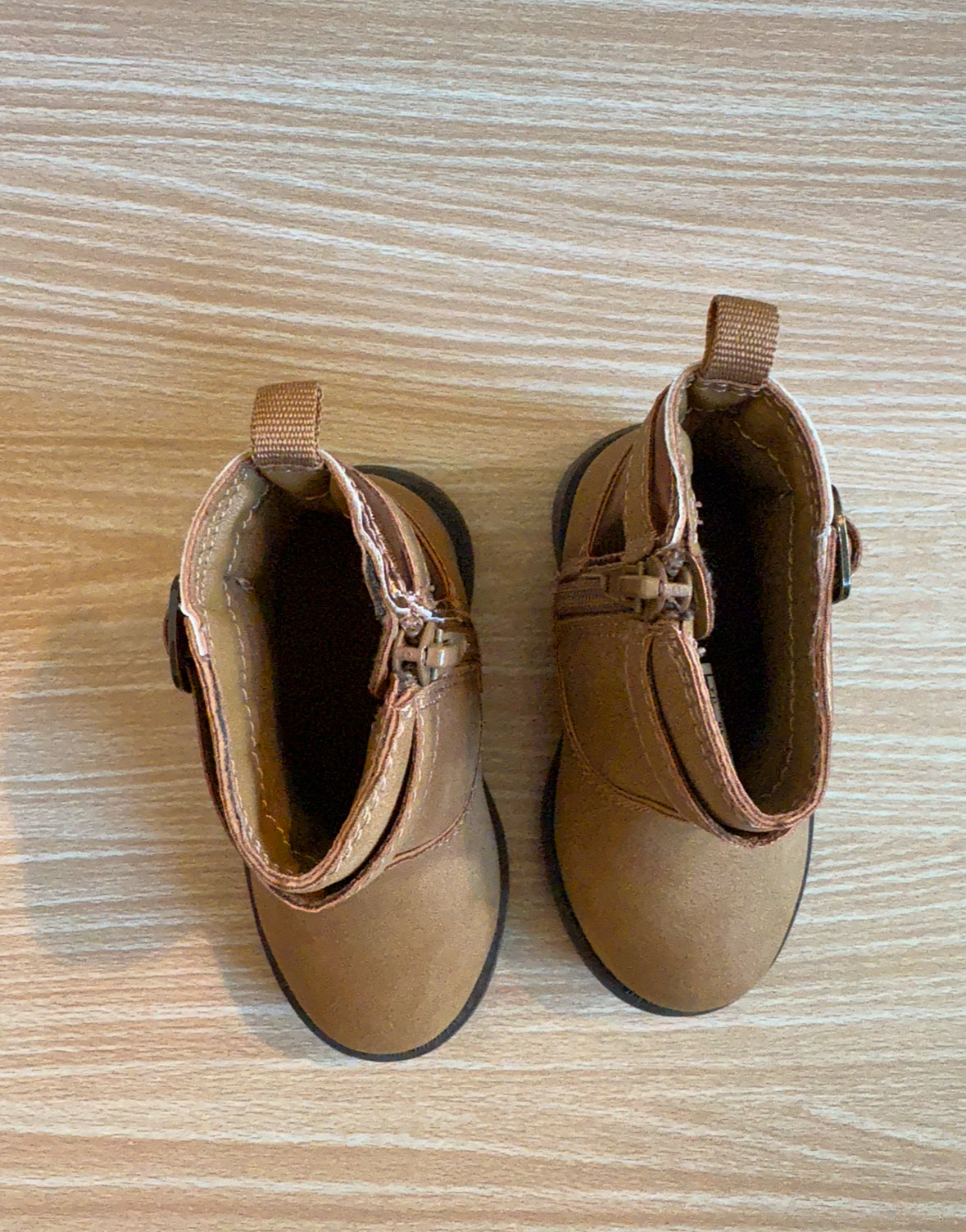 #102 Carters Brown Suede Ankle Boots Toddler Girls Size 4