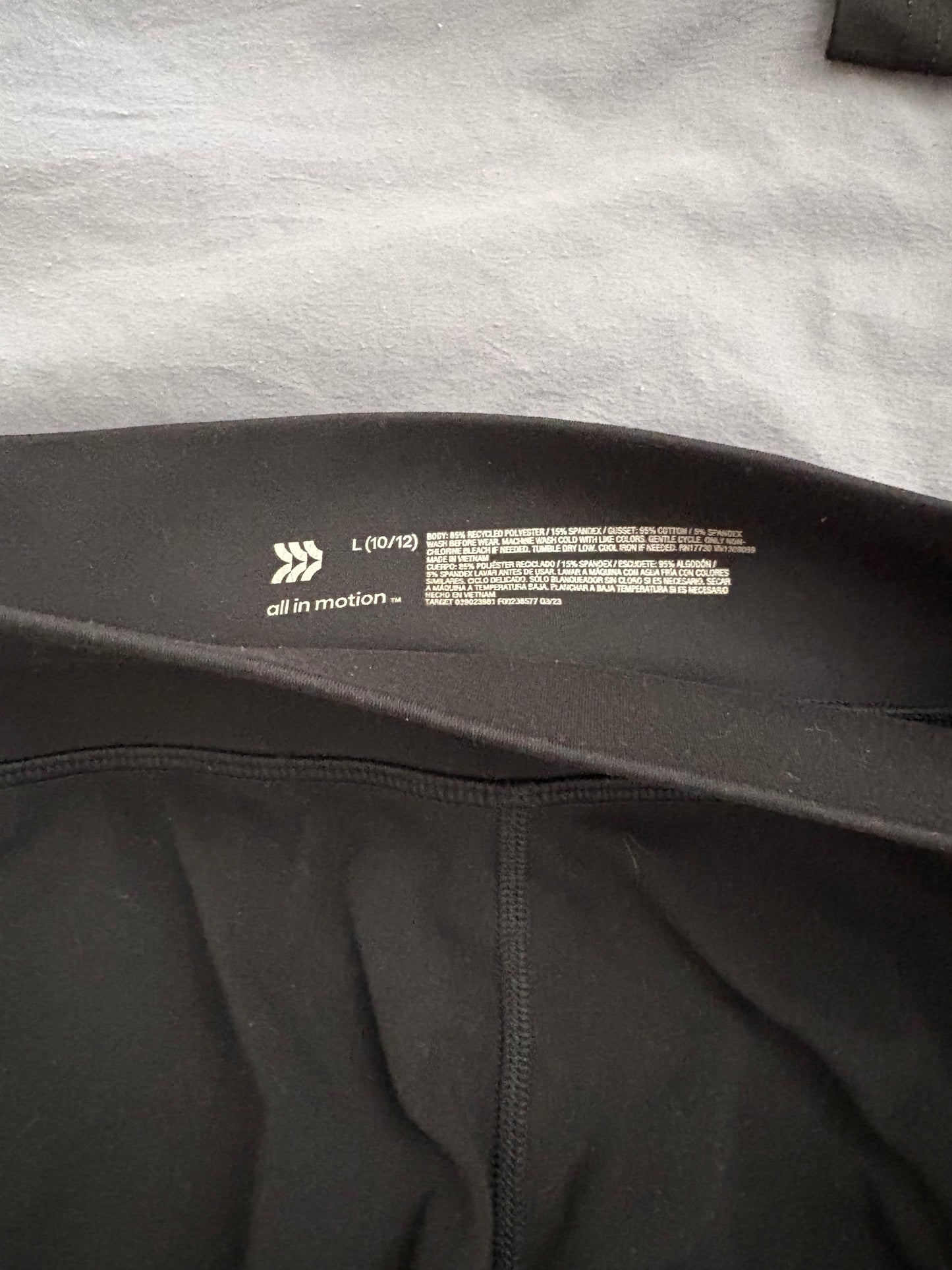 #28 Girls All in Motion Leggings, Black - Size 10/12