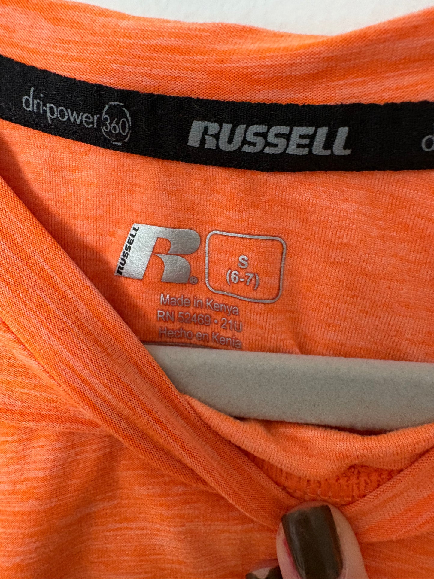 #28 Boys Orange Athletic Shirt - Size S (6/7)