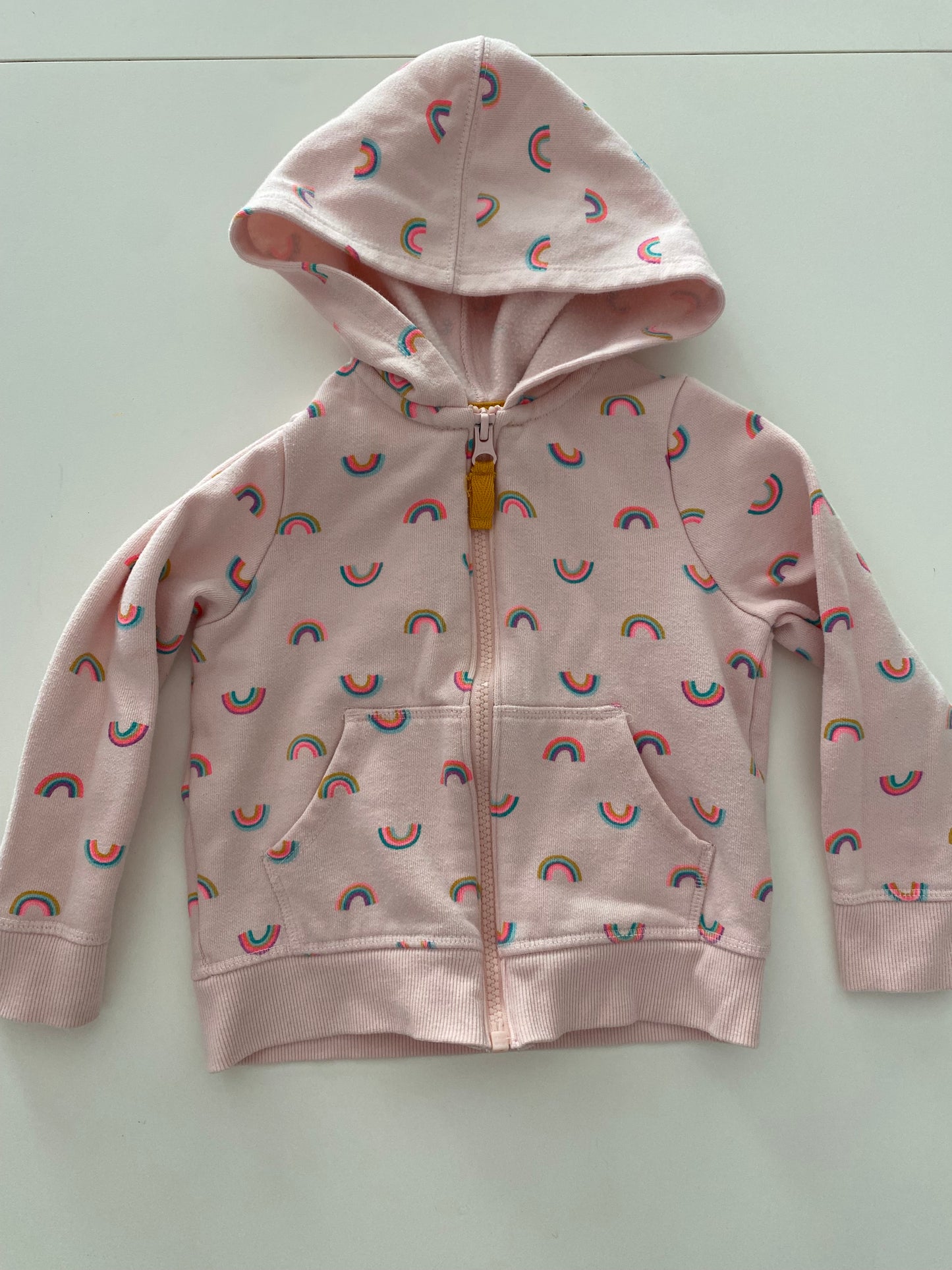 #117-Girls 3T, Cat & Jack Pink Rainbow Full Zip Sweatshirt, GUC