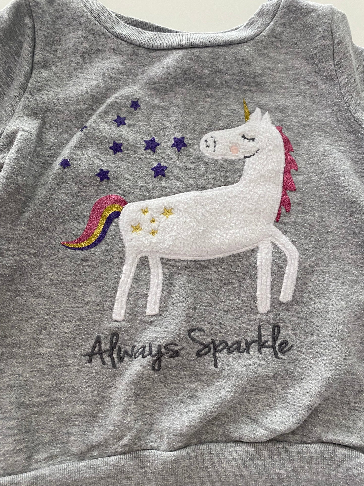 #117-Girls 3T, Kidgets Gray Unicorn Sweatshirt, GUC,*reduced*