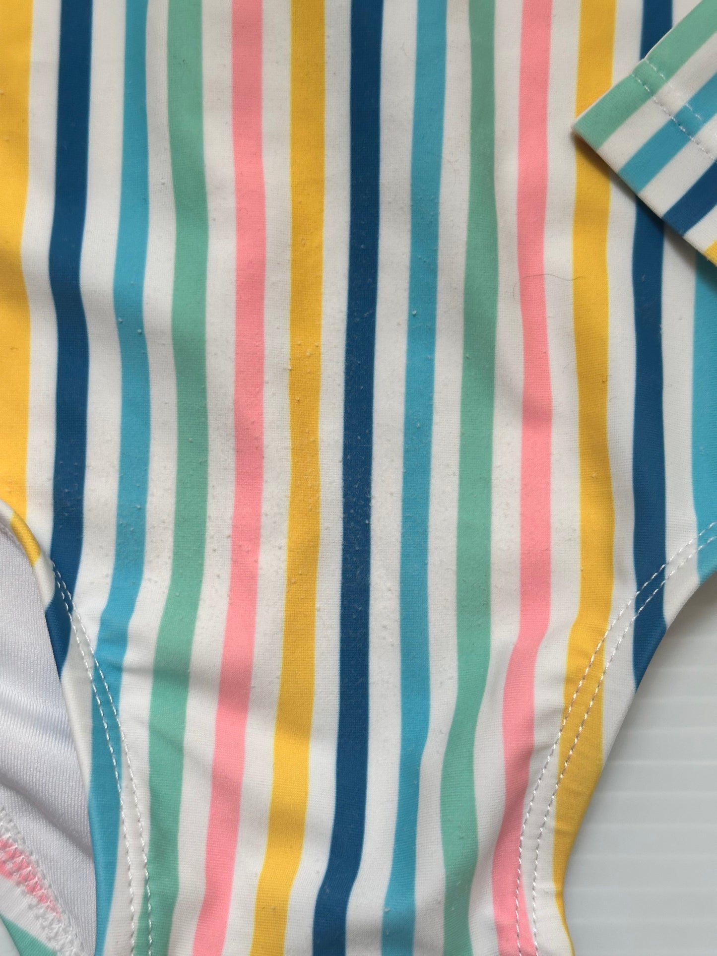 #168 Old Navy Girls 12-18m Colorful Stripes Longsleeve Swimsuit