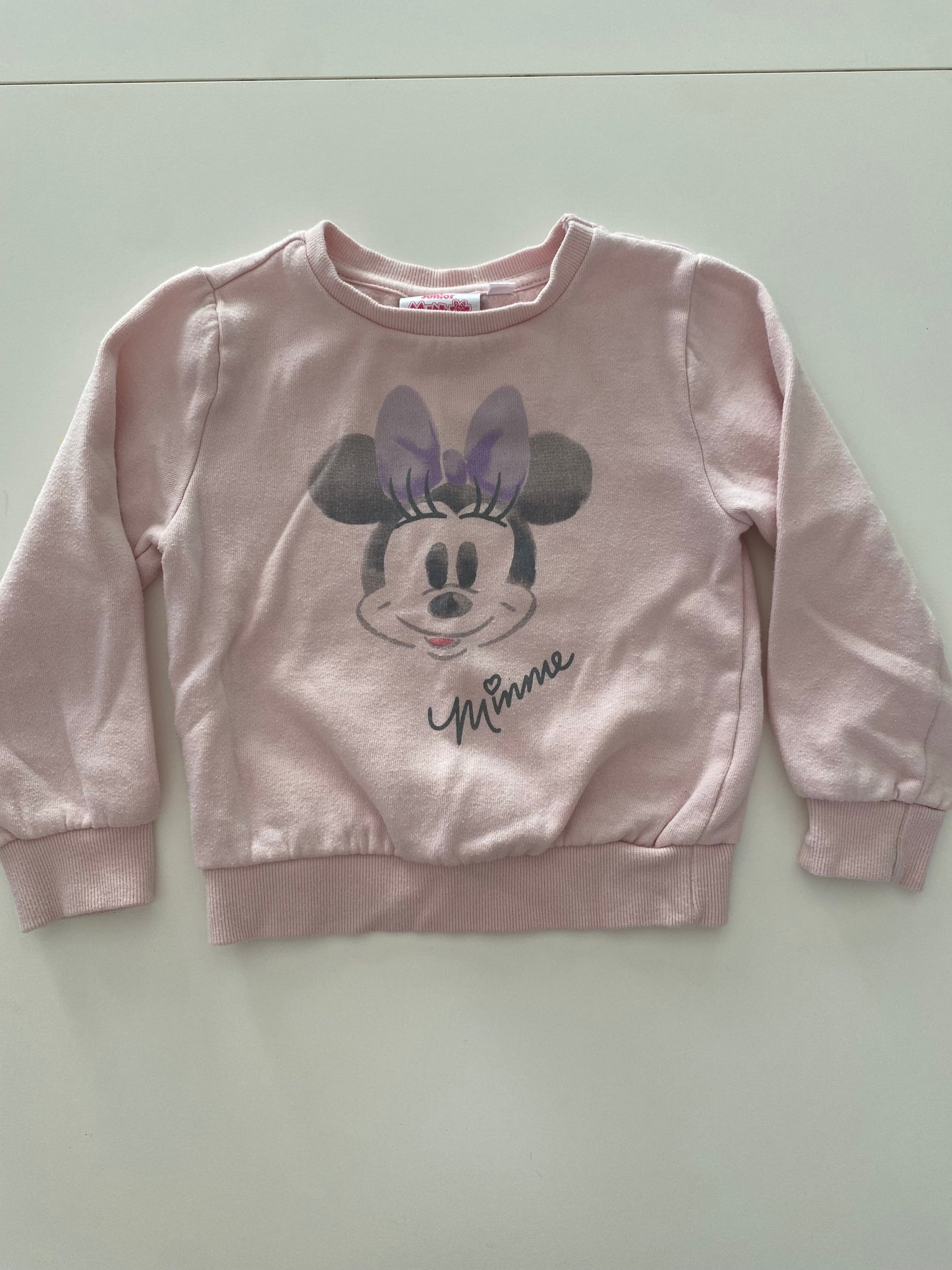 #117-Girls 4T, Disney Light Pink Minnie Mouse Sweatshirt, GUC