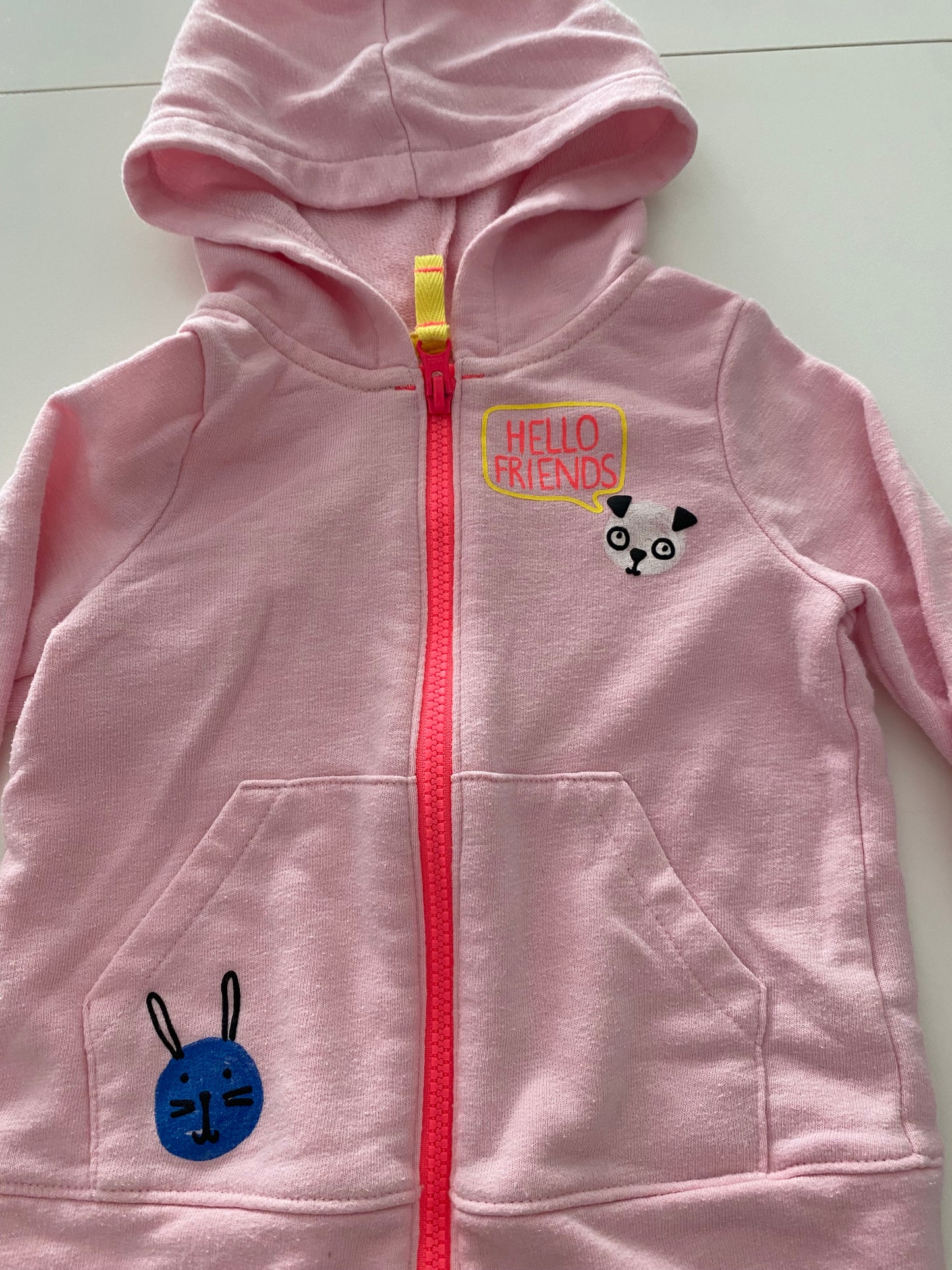 #117-Girls 2T, Cat & Jack Pink full zip sweatshirt, GUC