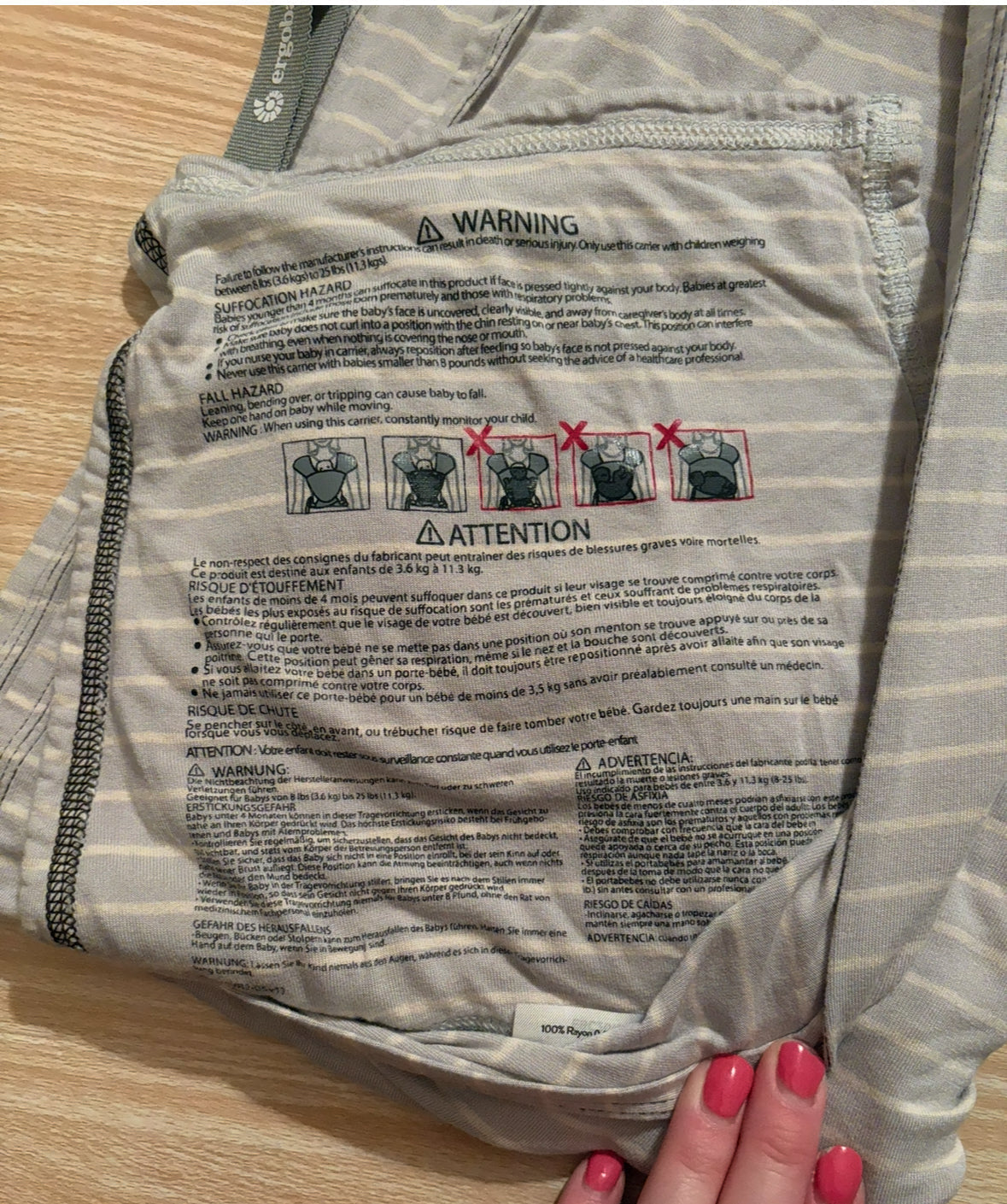 #102 Ergo baby Soft Aura Baby Wearing Wrap