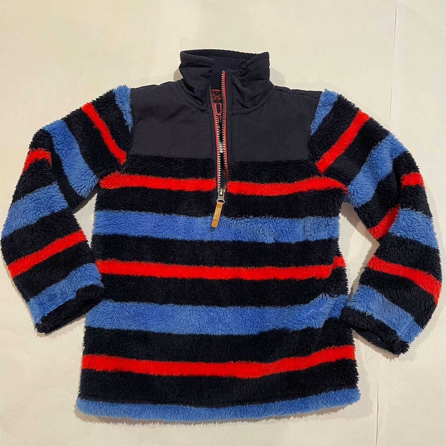 #126 Boys Joules 5Y thick fluffly quarter zip sweater EUC