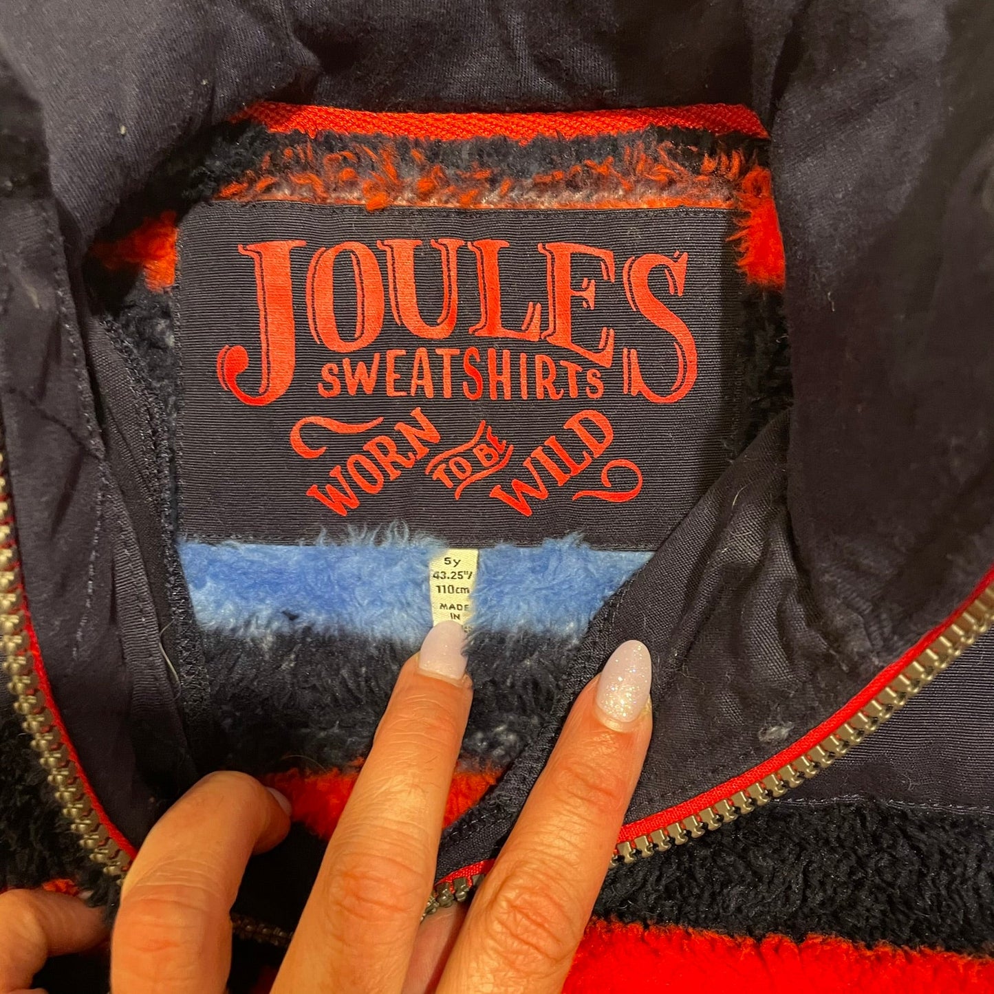 #126 Boys Joules 5Y thick fluffly quarter zip sweater EUC