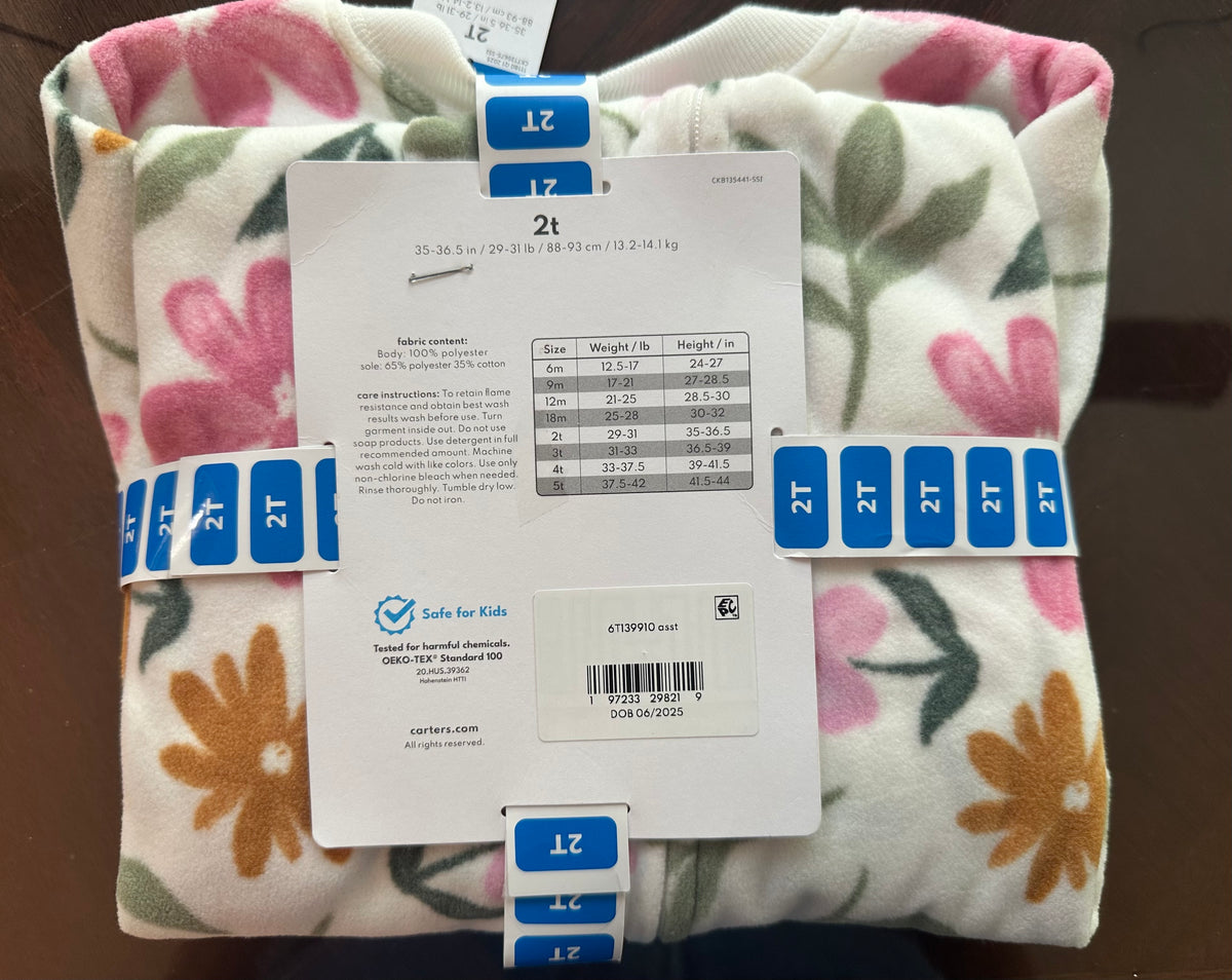 #171 Girl’s 2T Carter’s Fleece PJs- NWT