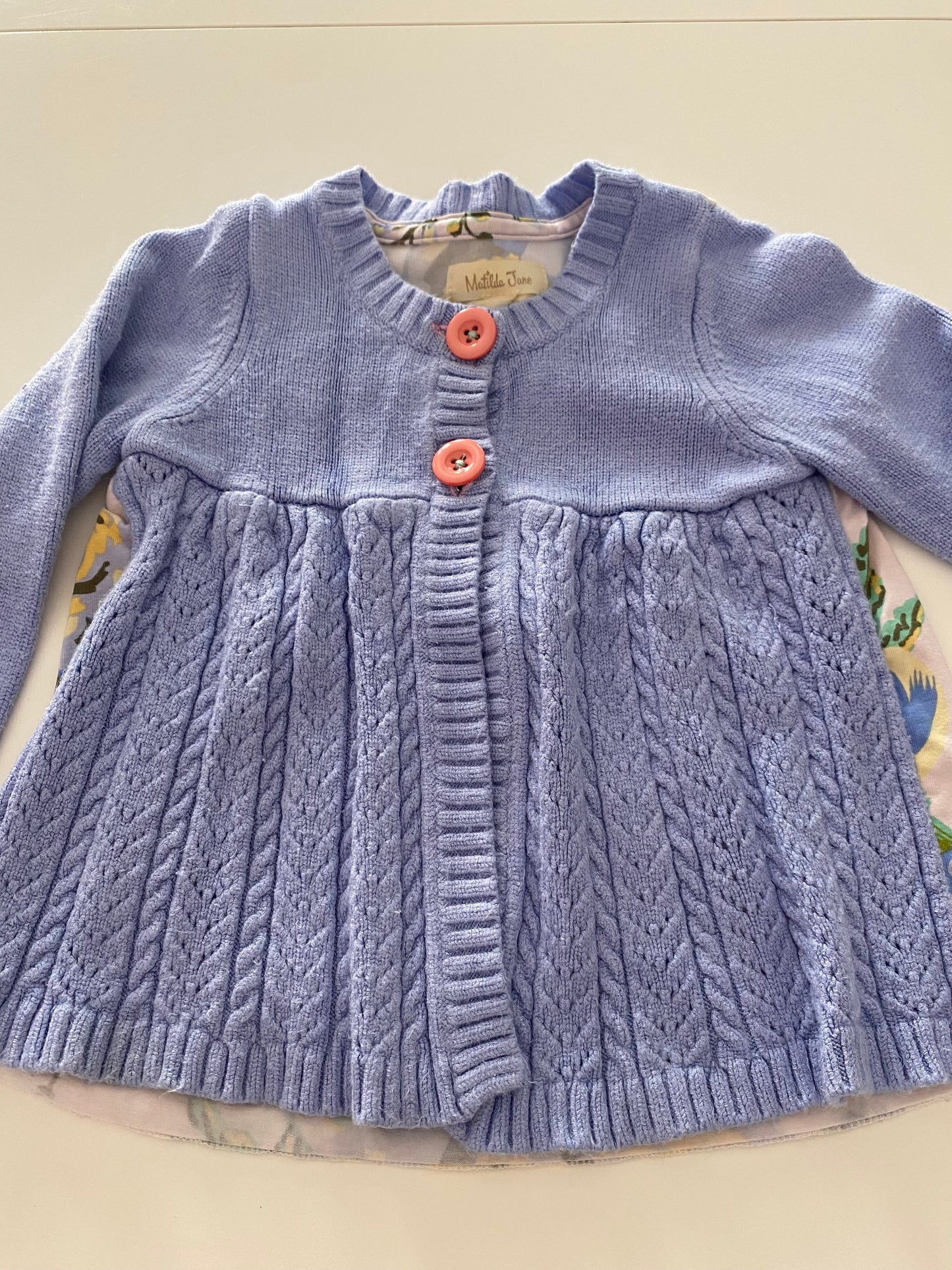 #117-Girls 24M, Matilda Jane Purple Cardigan Sweater, GUC,*reduced*