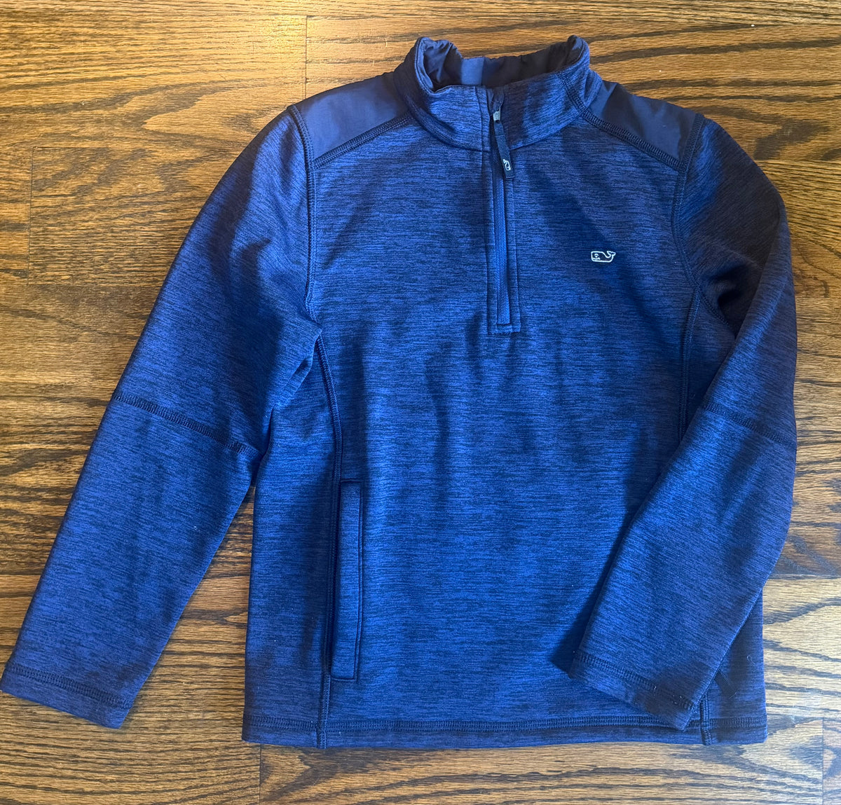 #75 Vineyard Vines Navy Boys Quarter Zip, Size 7