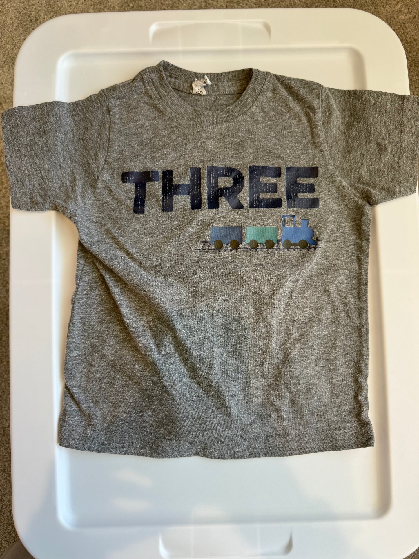 Seller #62 Boys Size 3 "Three" Train Tee