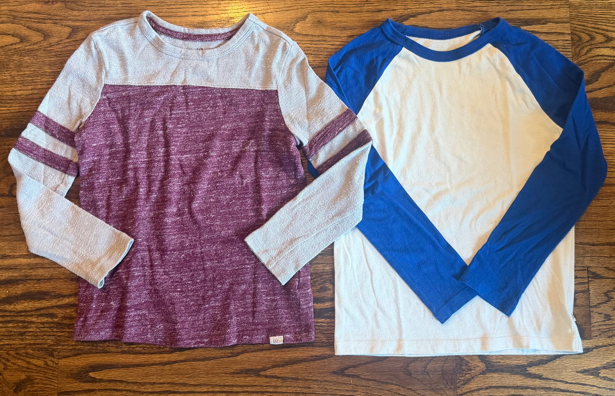 #75 Gap Boys LS shirts set of 2, size s (6-7)