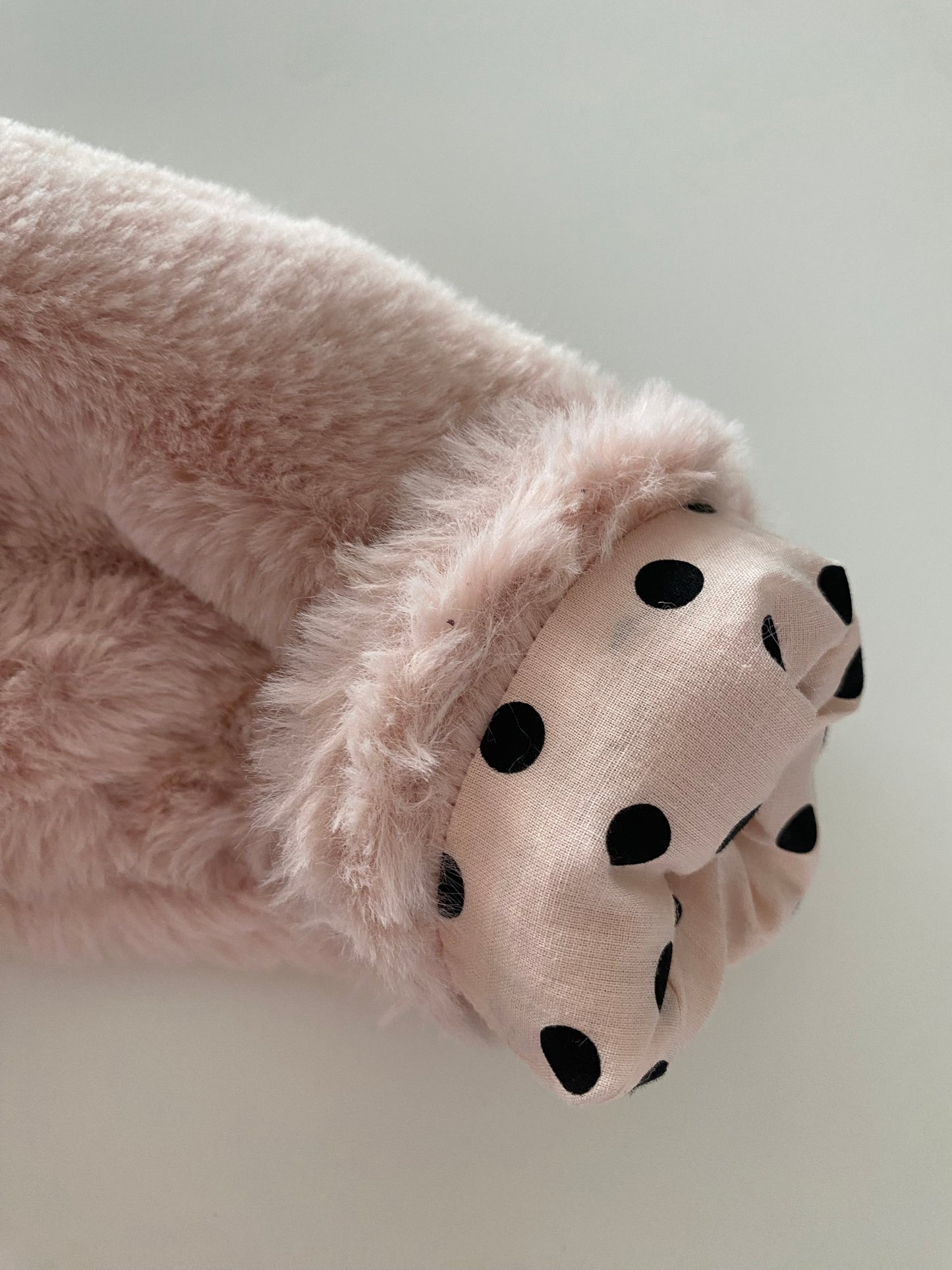 #117-Girls 24M, Tucker + Tate Pink Fur Coat, polka dot liner, EUC