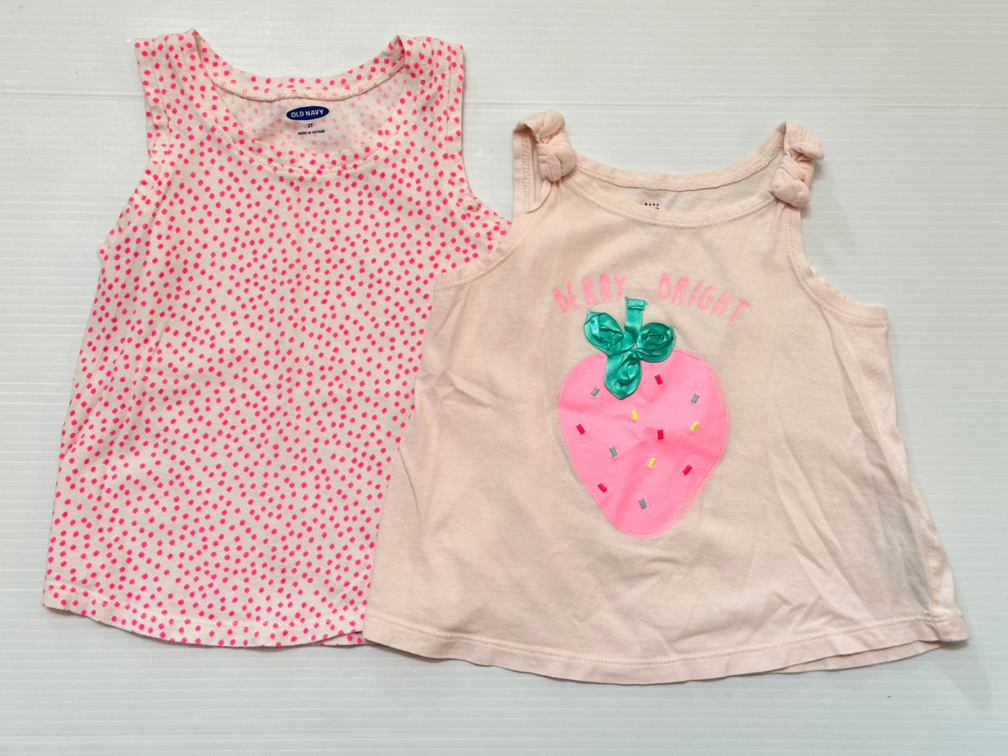#65 Girls 2T Pink Tanks (2)
