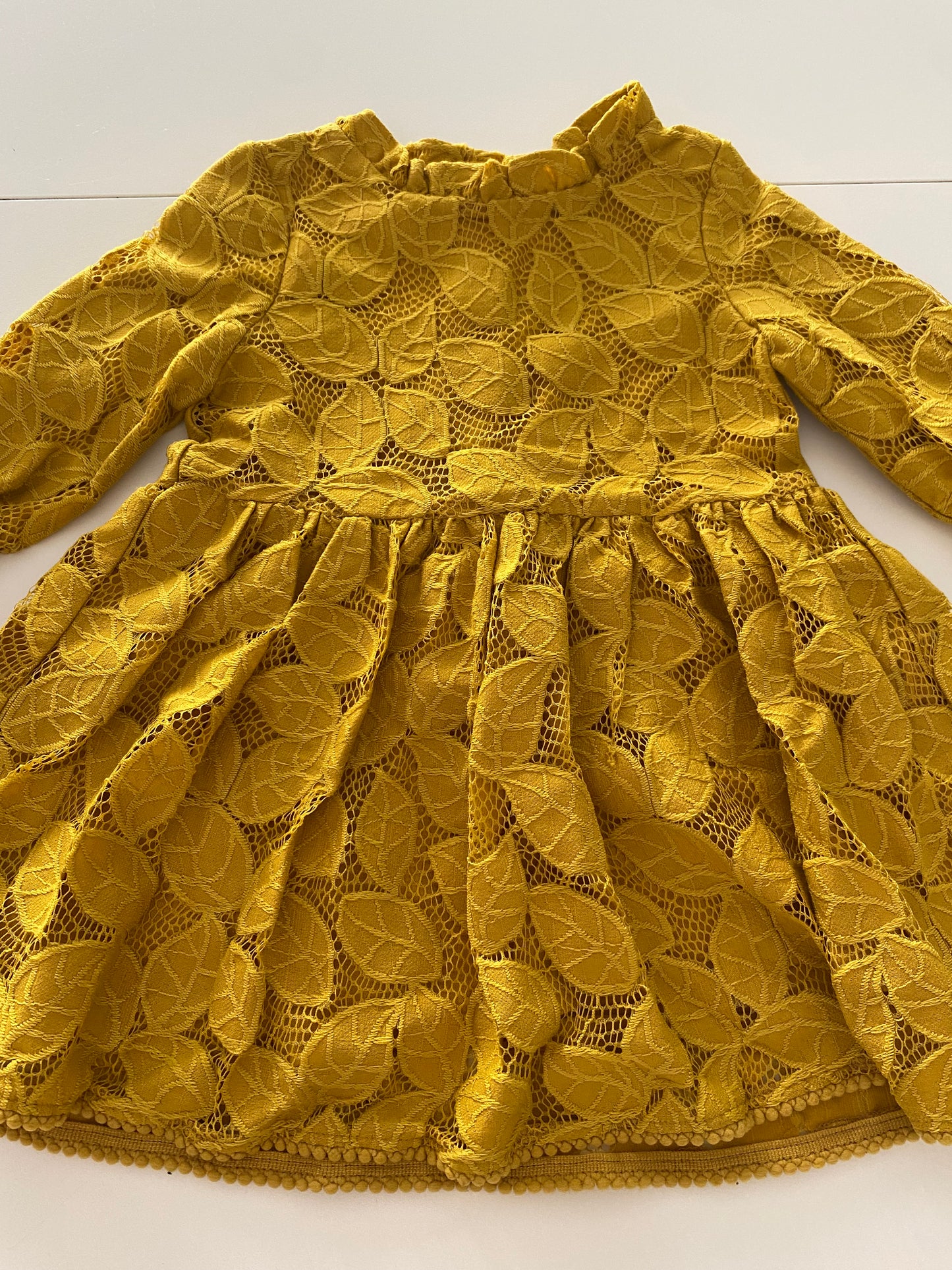 #117-Girls 2T, Genuine Kids Mustard Yellow Dress, VGUC