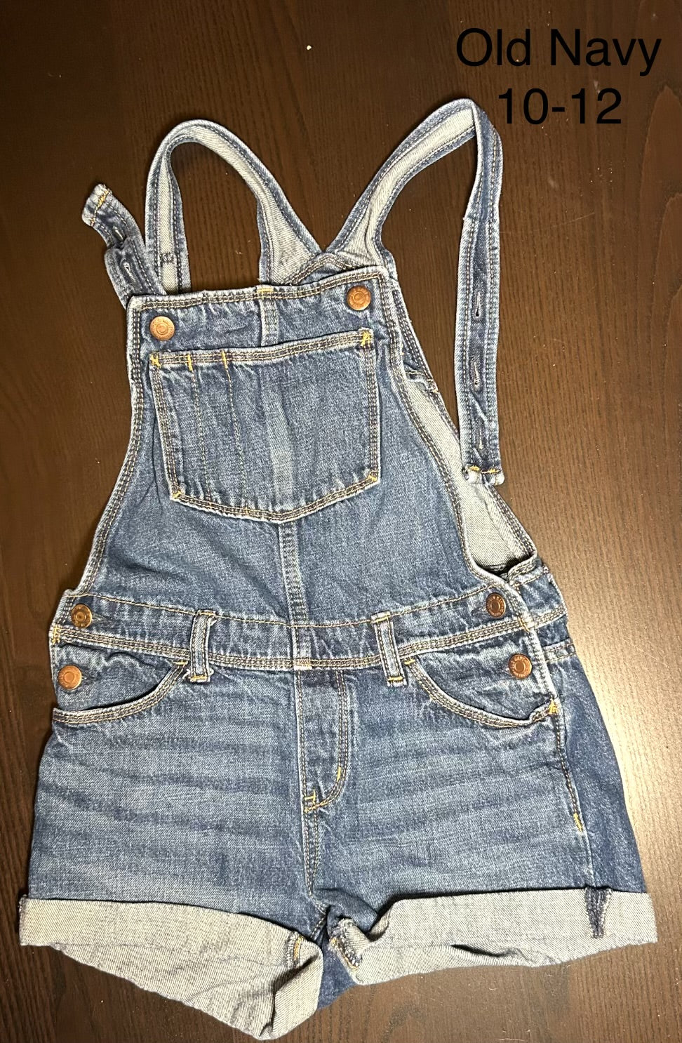 seller #62 Old Navy 10-12 denim overall shorts