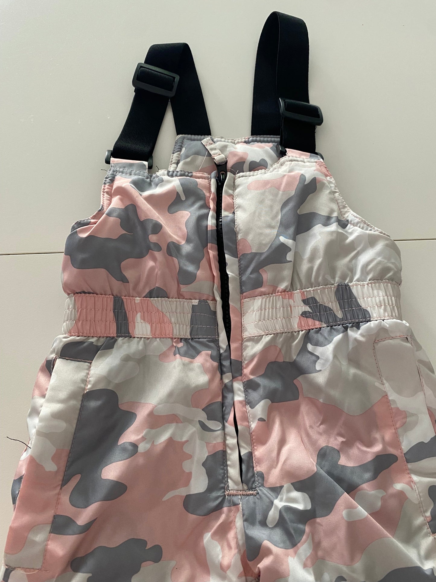 #117-Girls 2T, Sequoia Snowsuit, pink camo print, New