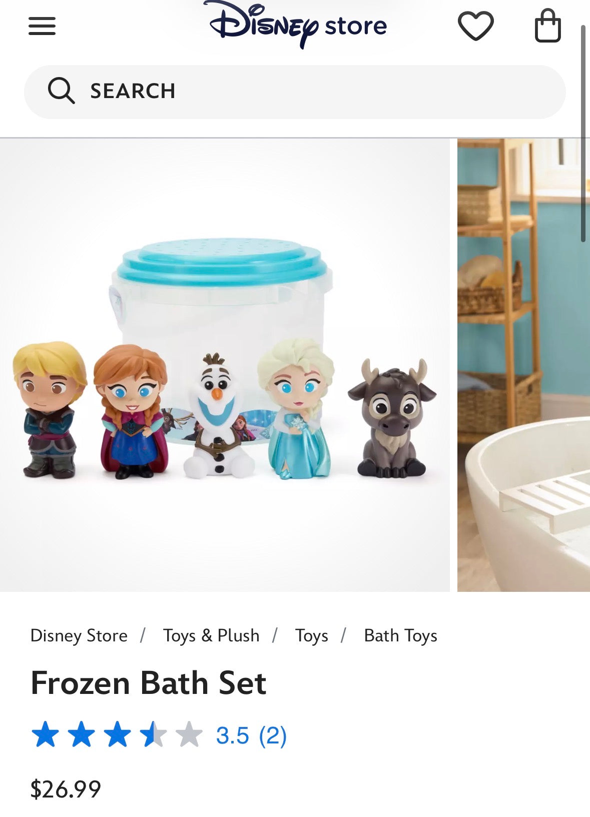 Seller #58 Disney Frozen bath set characters