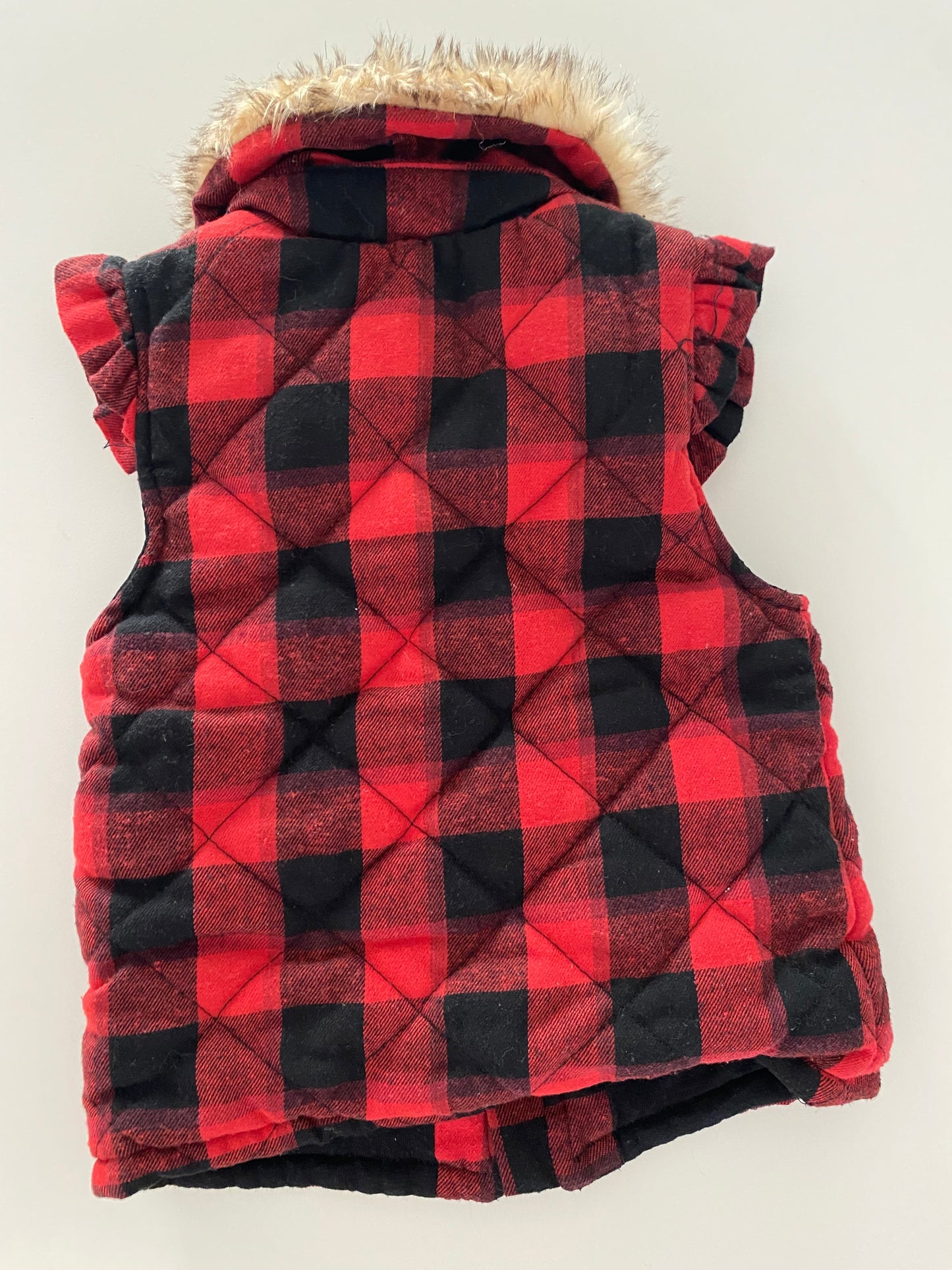 #117-Girls 3T, Mudpie Buffalo checkered vest, EUC