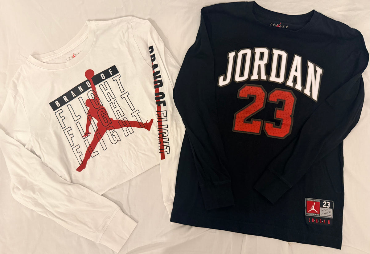 #143 Air Jordan tshirt lot boys long sleeve tees size L/XL