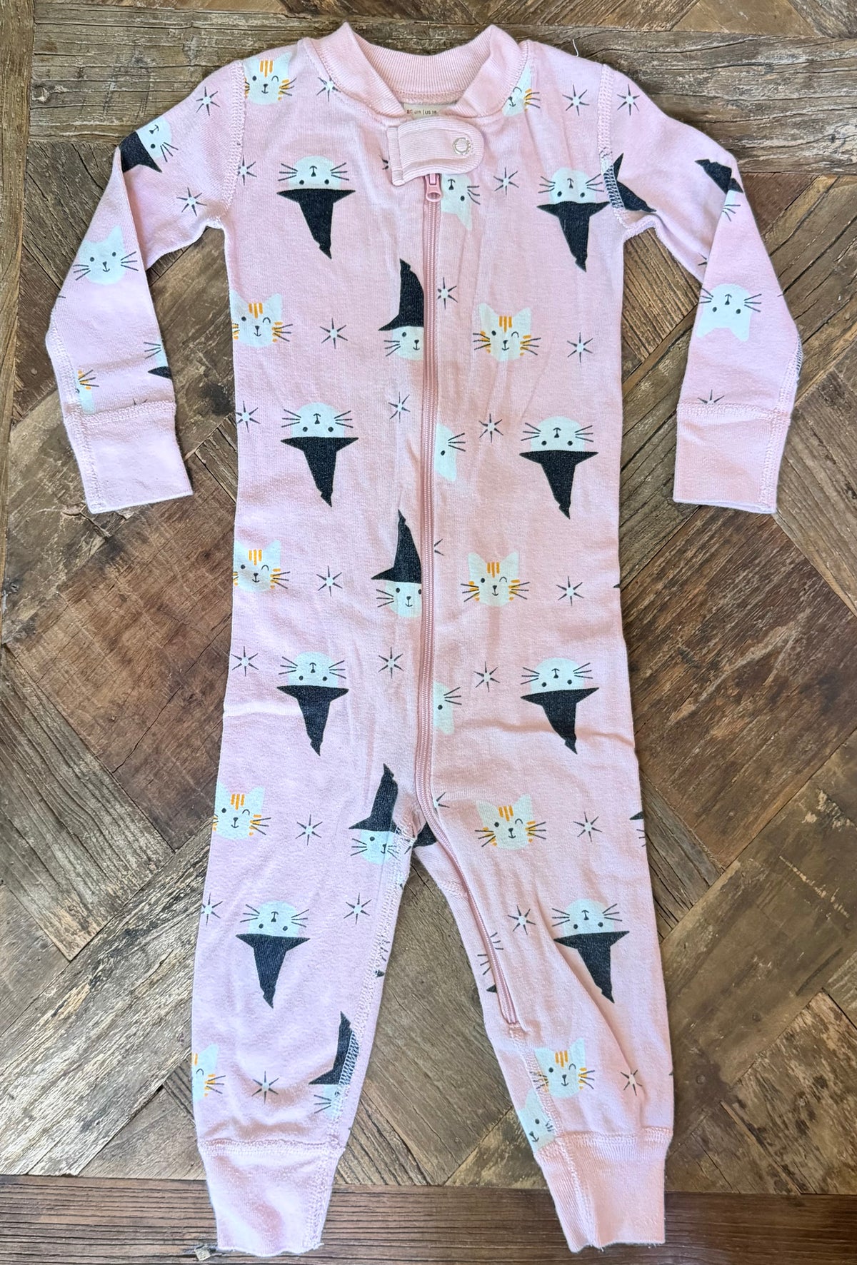 #75 Hanna Andersson Pink Witch Cats Pajamas, Size 18-24 m