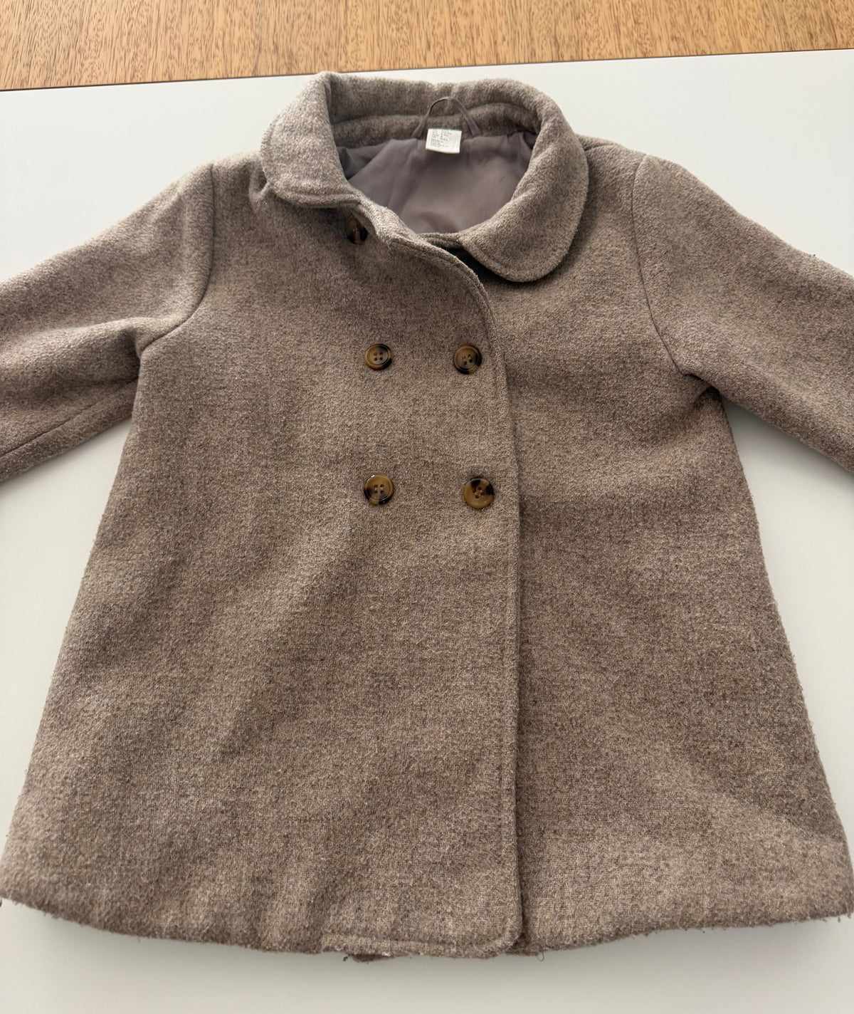 #117, Girls 4T, H&M brown pea coat, GUC