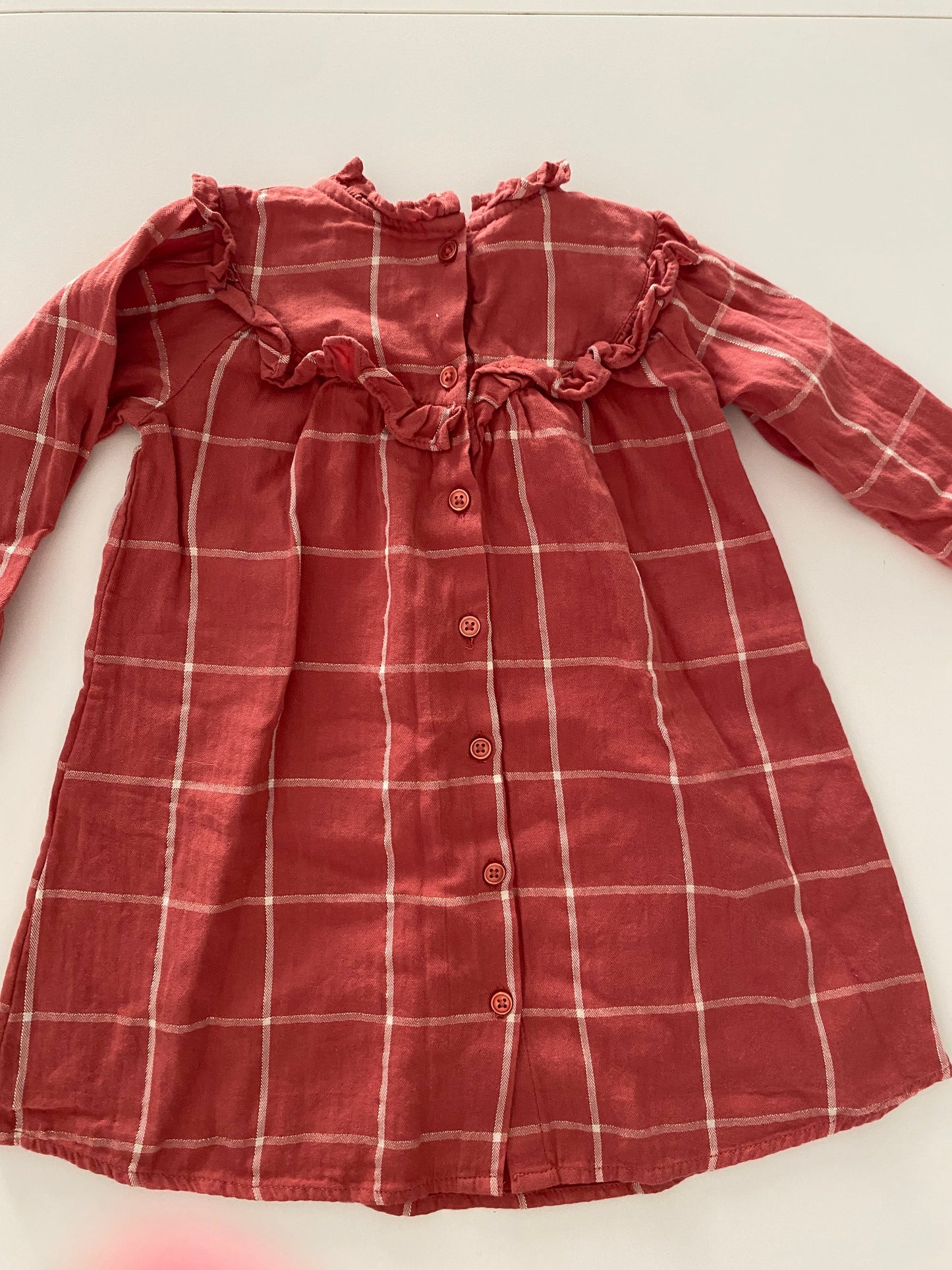 #117- Girls 2T, Next mauve plaid dress, VGUC,*reduced*