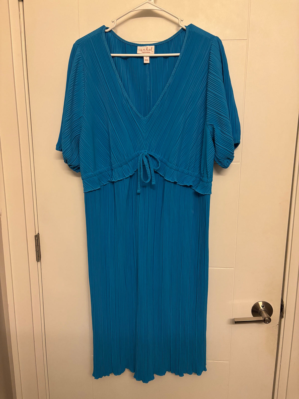 Seller #50 Teal Plisse Maternity Sundress, Isabel Maternity Large