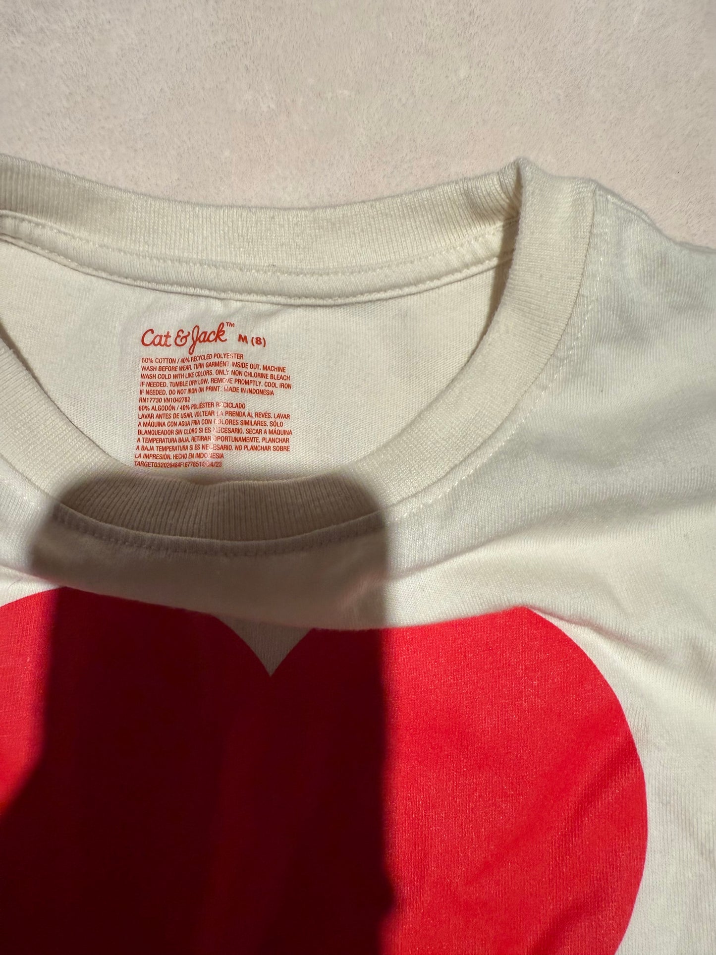 136 EUC cat & jack heart/valentine shirt gender neutral