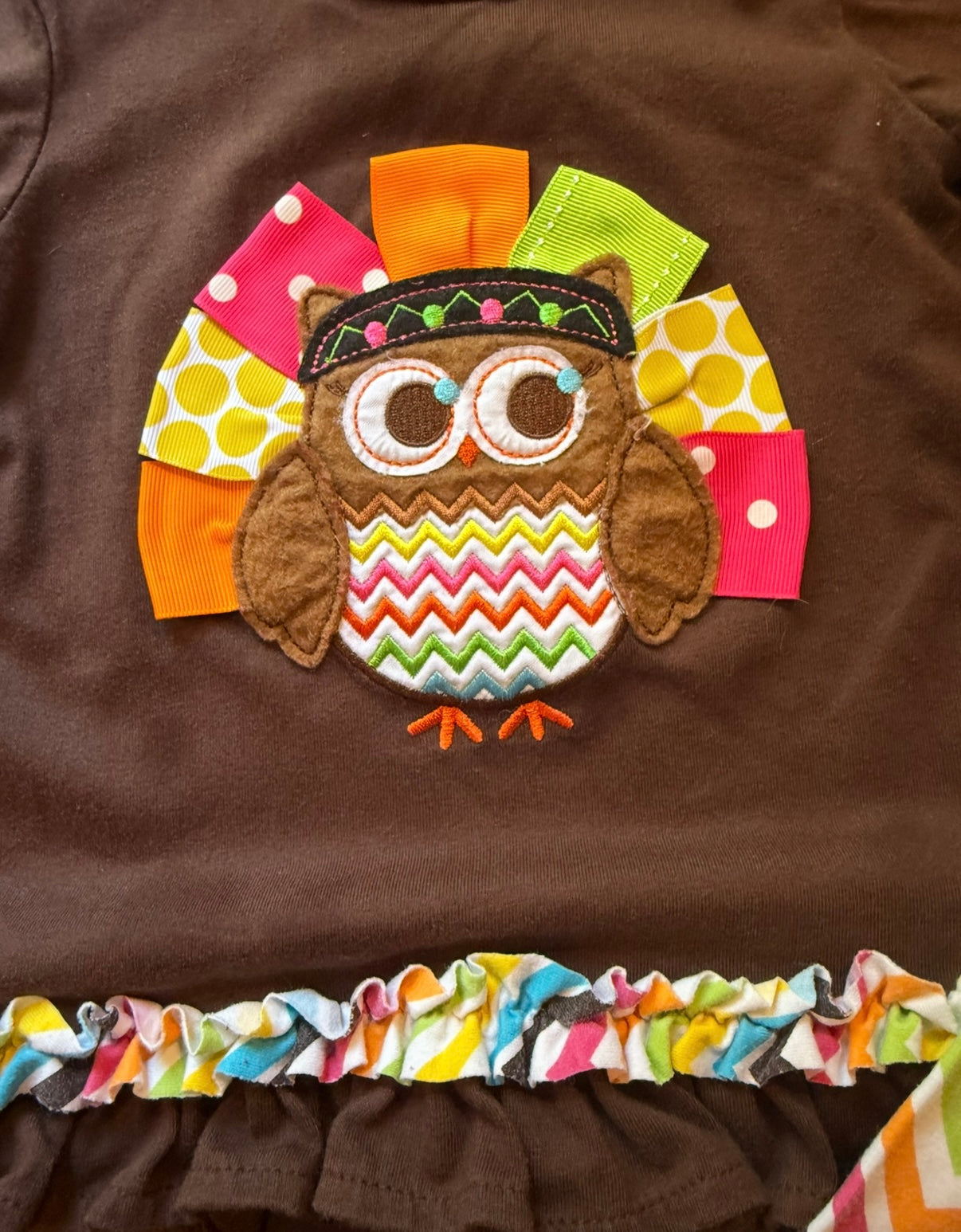 #51 18M Thanksgiving Turkey Ricrac Outfit