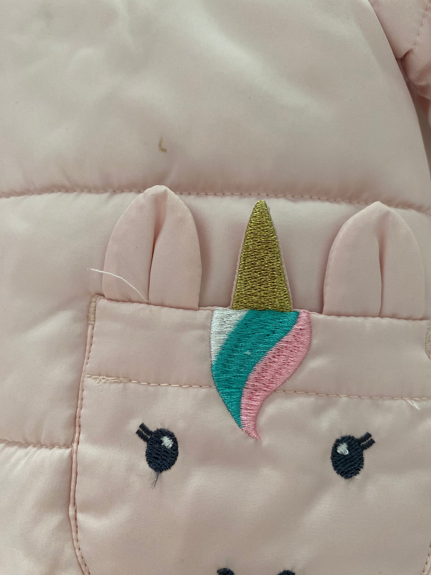 #117-Girls 18M, Carter’s Pink Unicorn Coat, VGUC