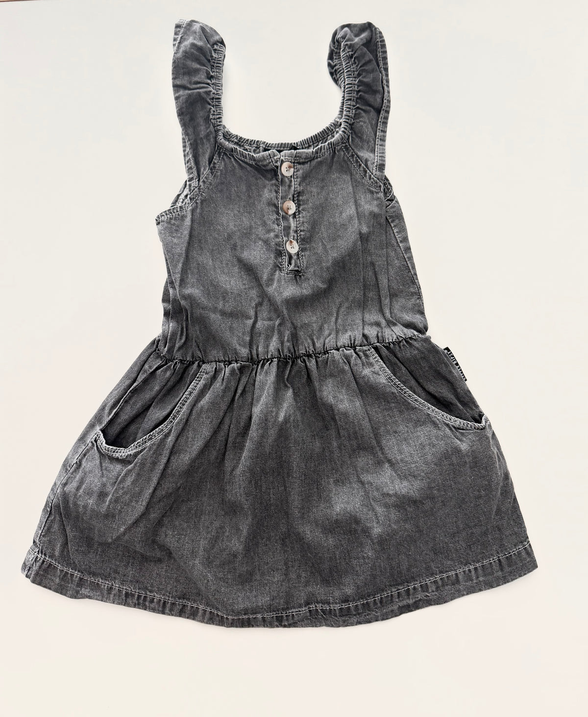 #117, Girls 4T, Little Bipsy black denim dress, GUC