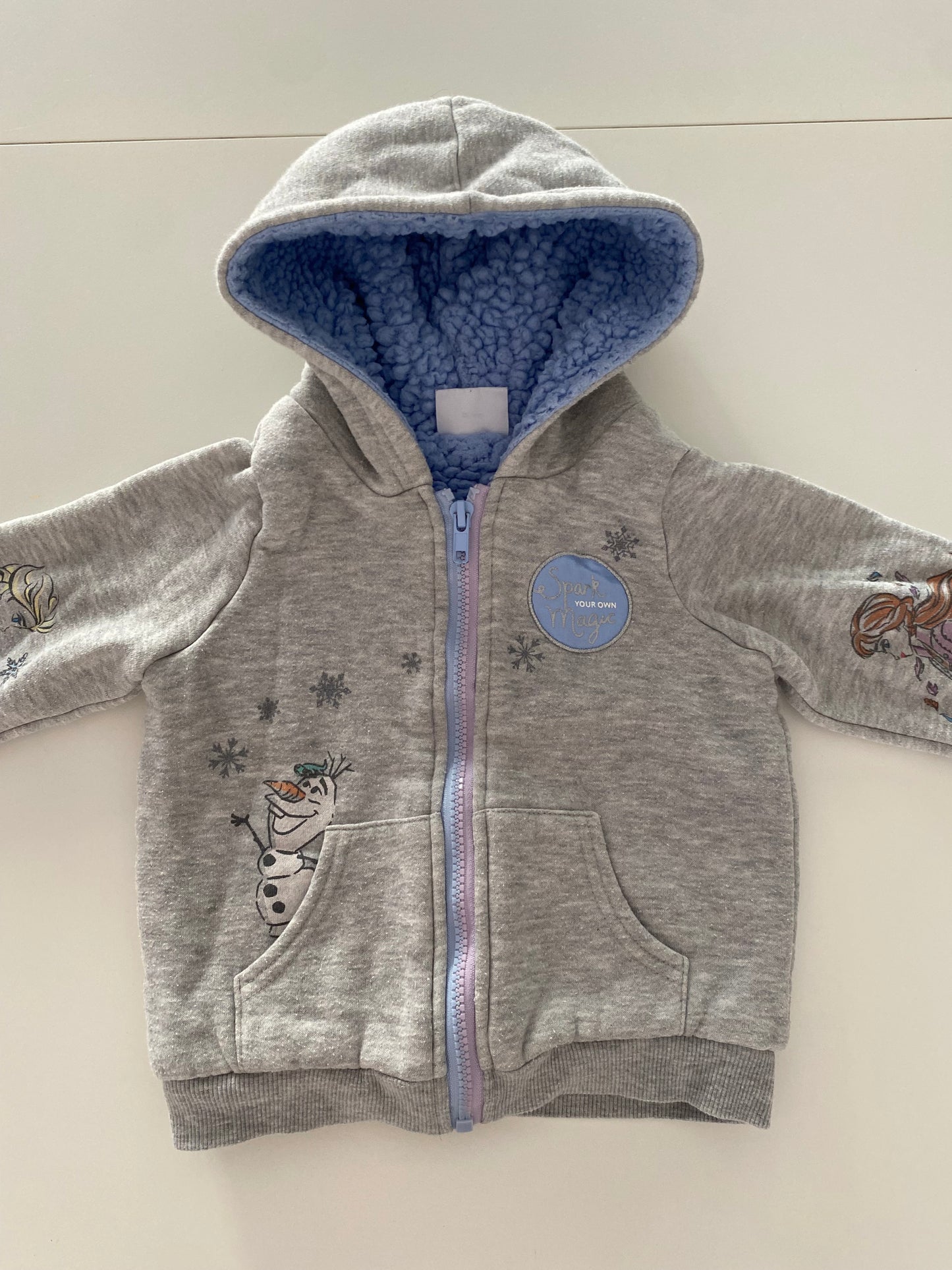 #117-Girls 3T, Disney Frozen Full Zip Jacket, GUC